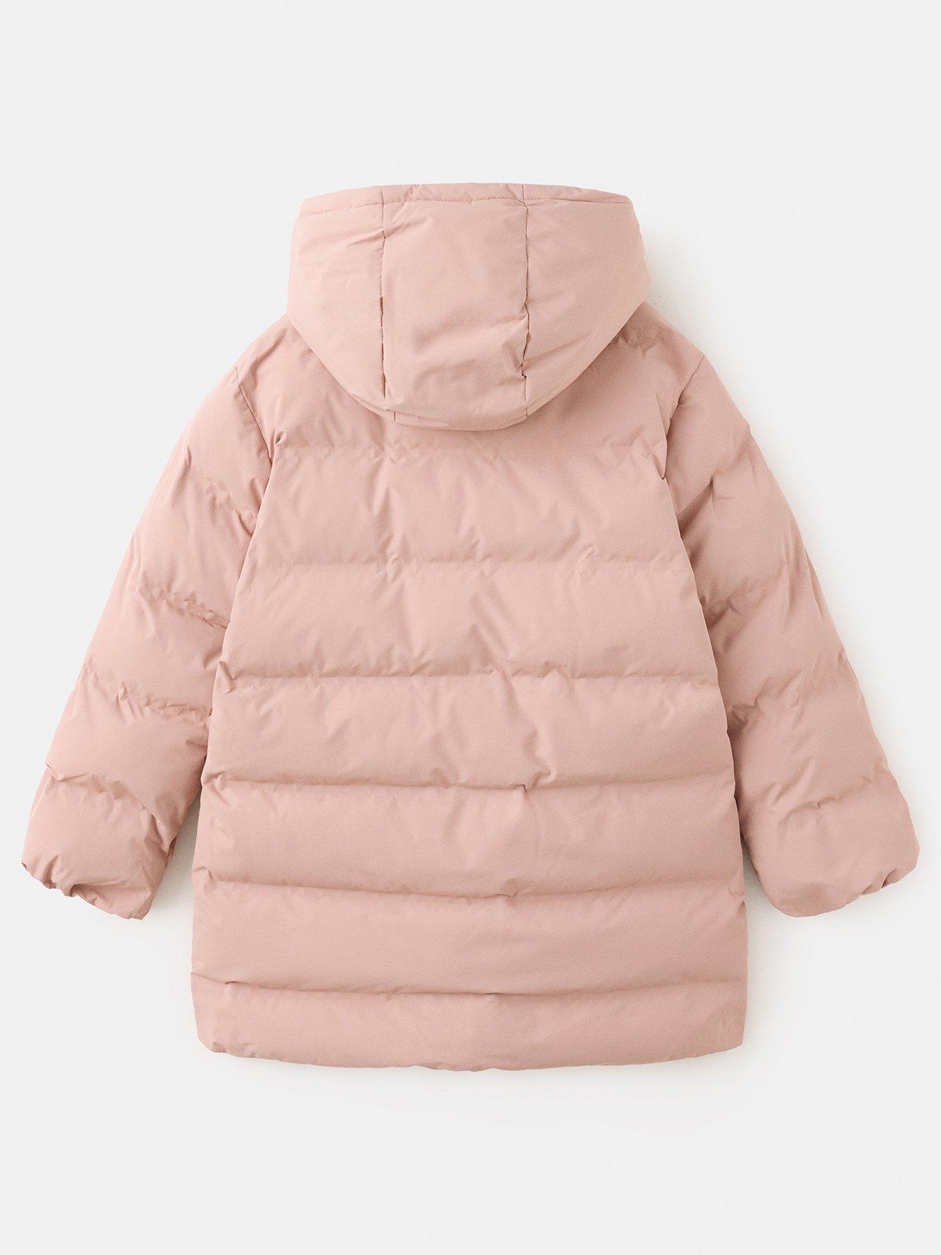 Image 2 of 4 of Mango Girls Hooded Long Padded Anorak - Pink