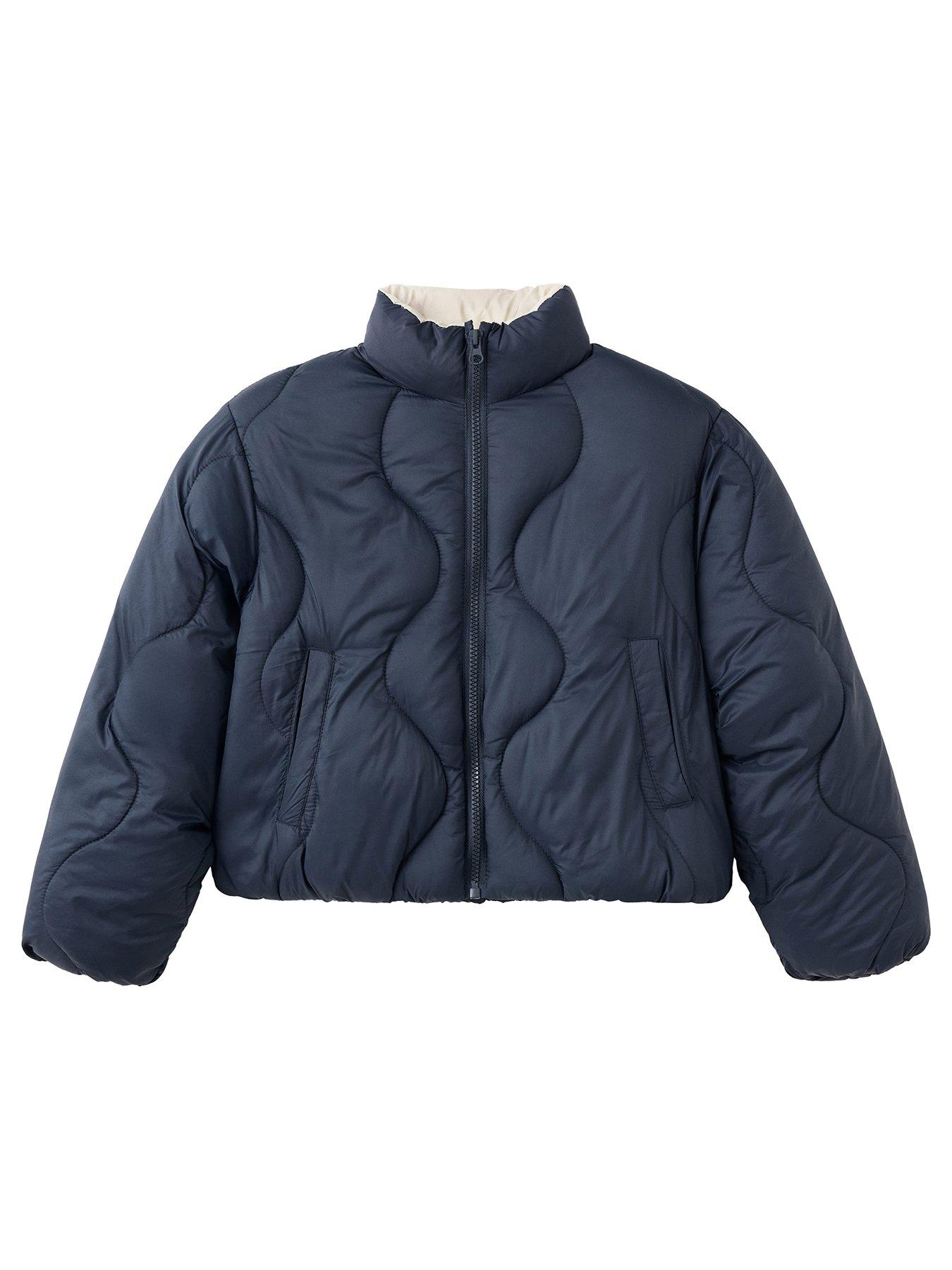 Mango Girls Funnel Neck Puffer Jacket - Navy