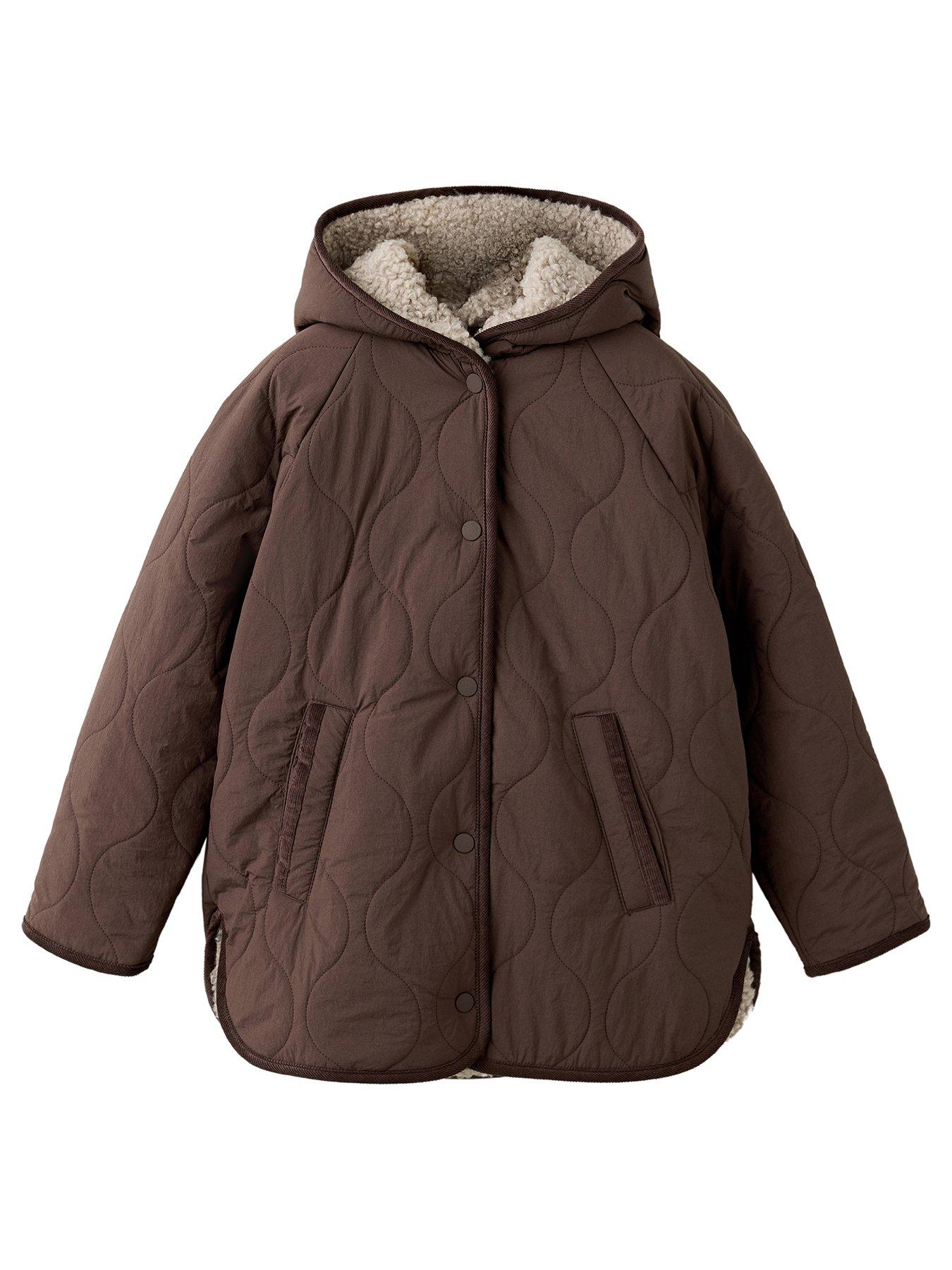 Mango Girls Padded Sherpa Lined Anorak - Brown