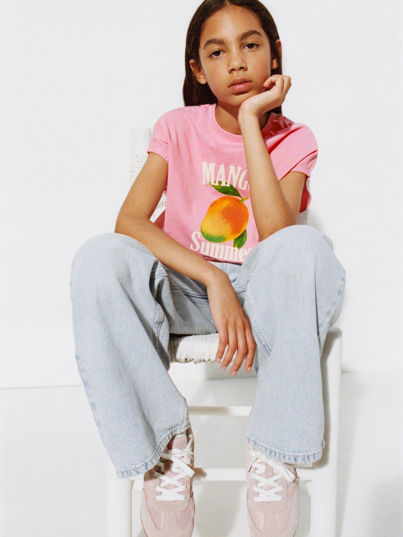Mango Girls Fruit Short Sleeve T-shirt - Pink