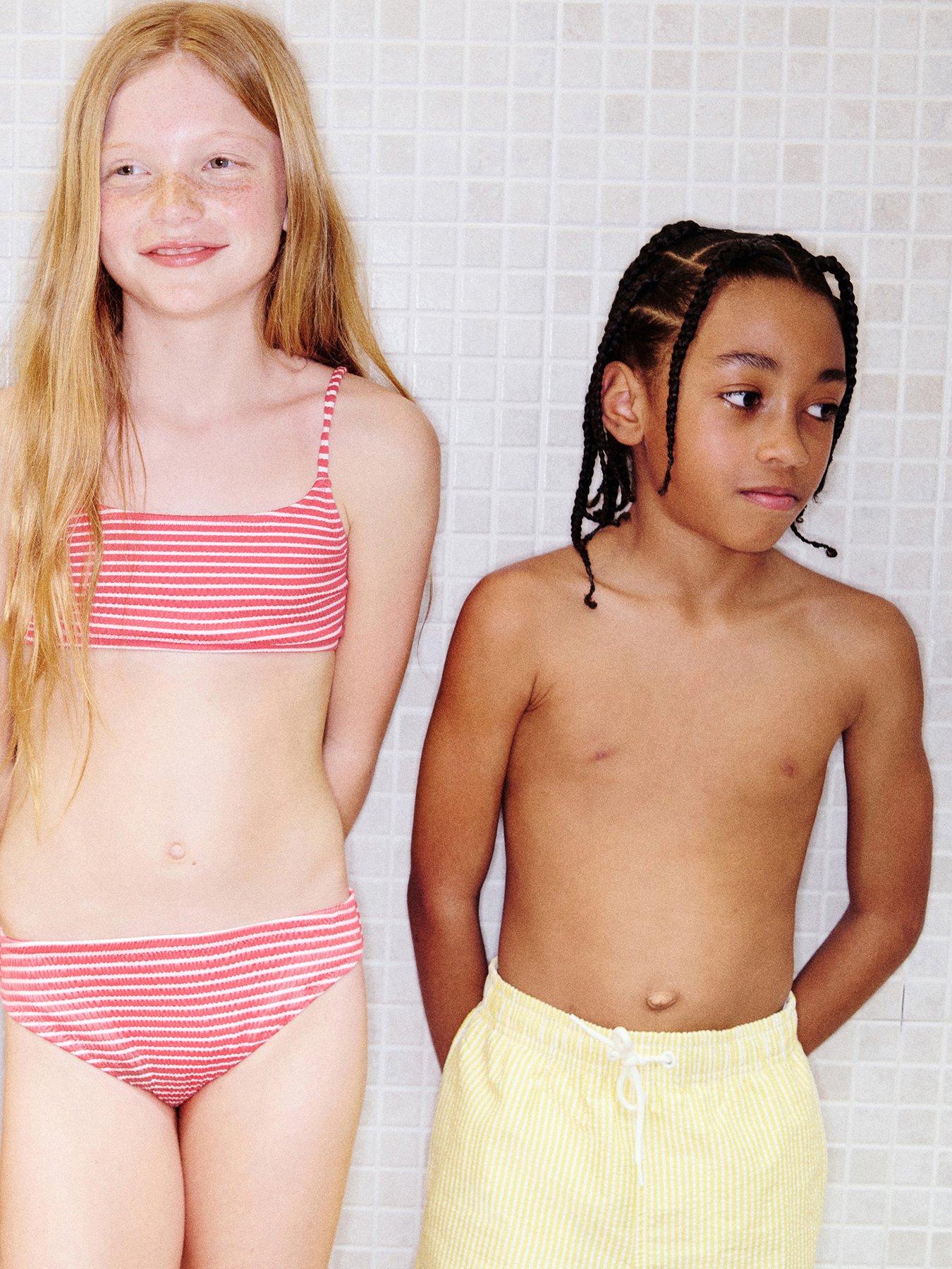 Mango Boys Stripe Swim Shorts - Yellow