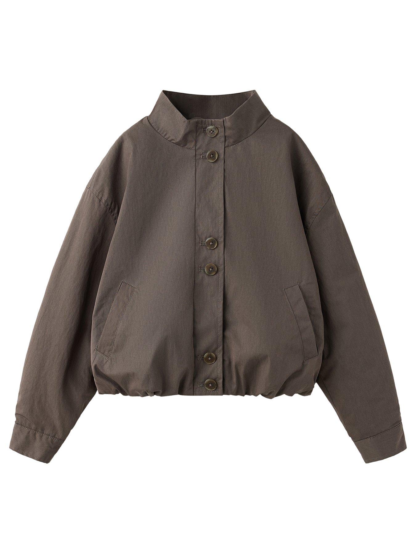 Mango Girls Bubble Hem Jacket - Brown