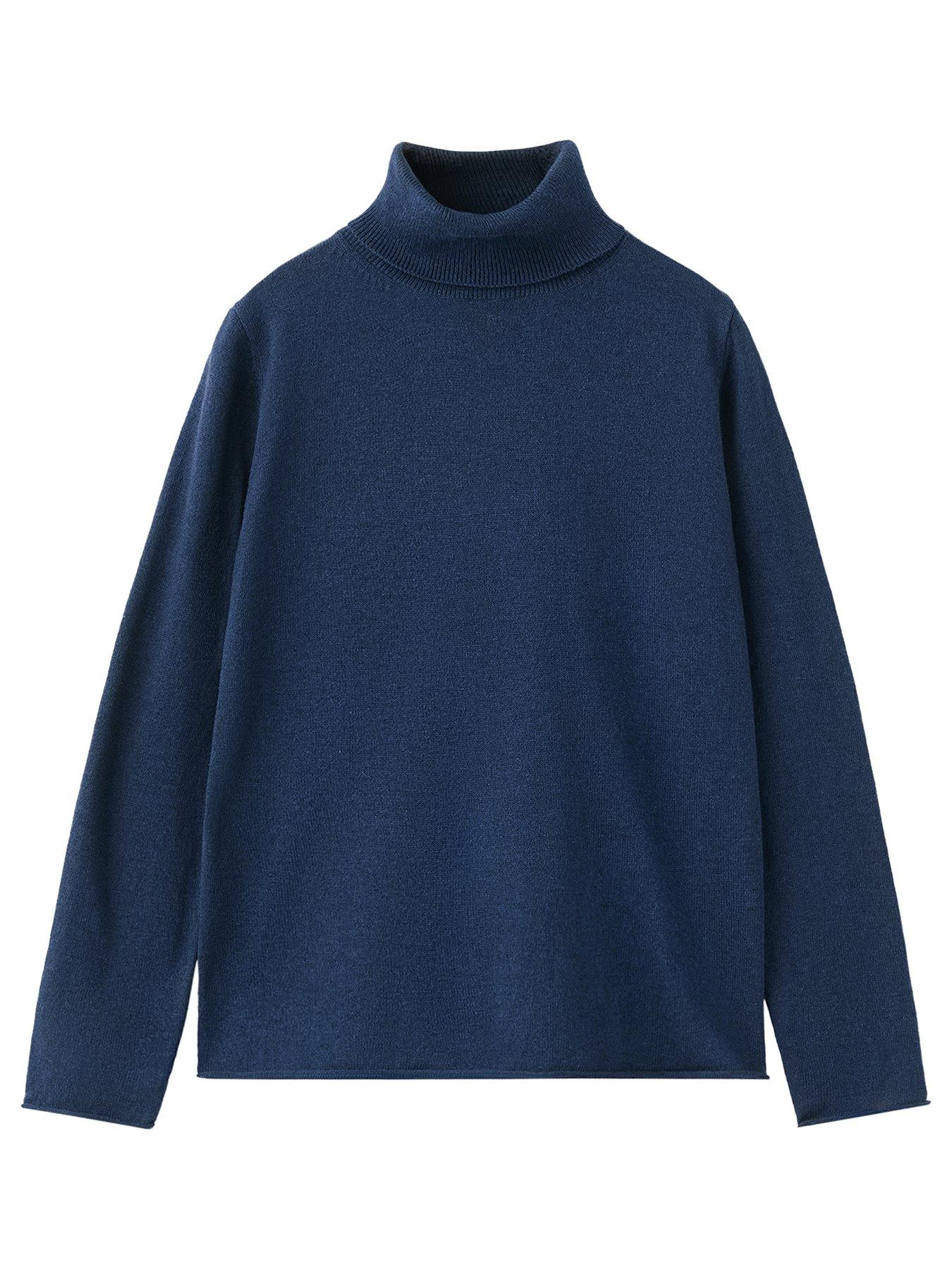 Mango Girls Knitted Roll Neck Jumper - Blue