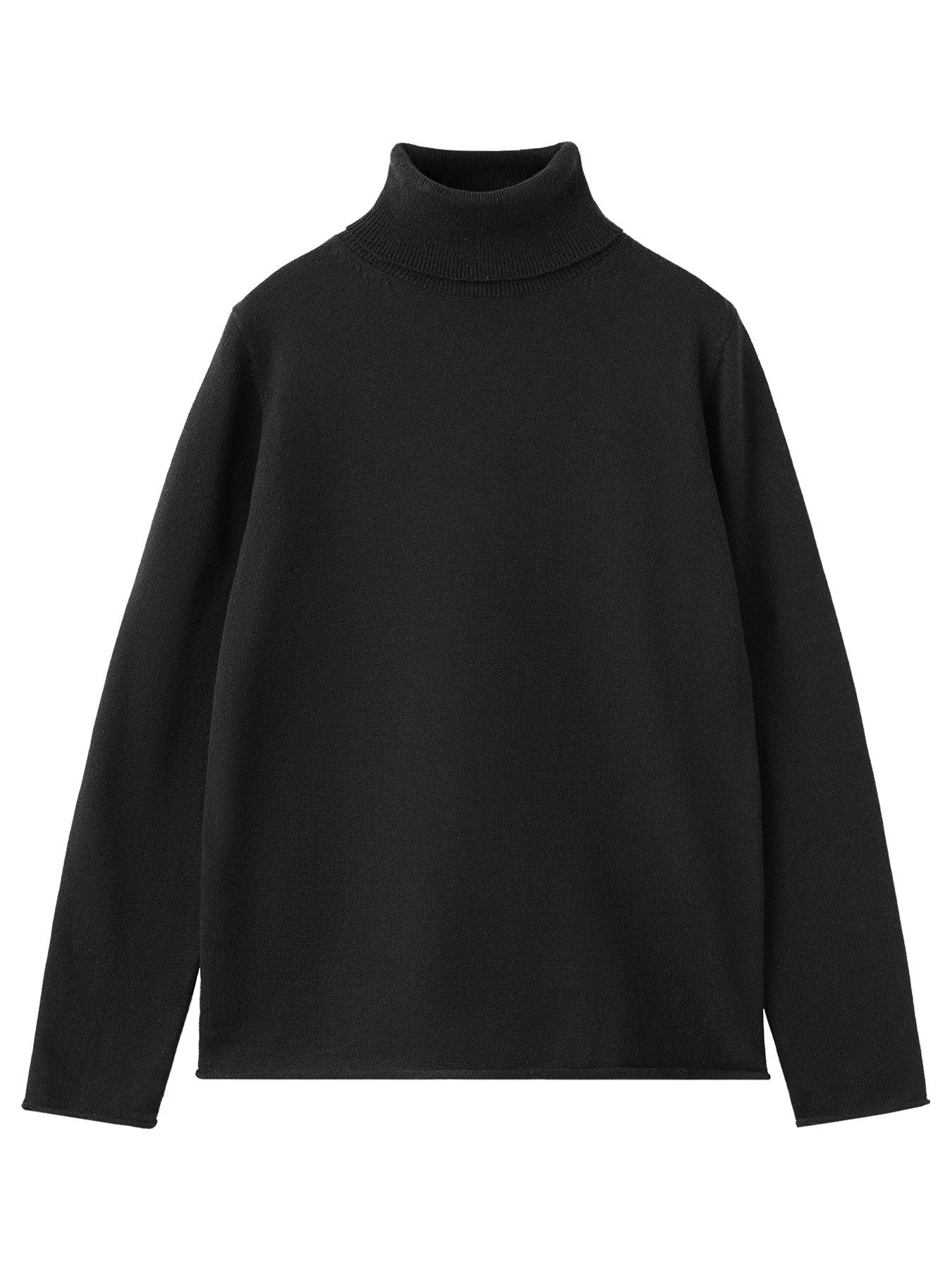 Mango Girls Knitted Roll Neck Jumper - Black