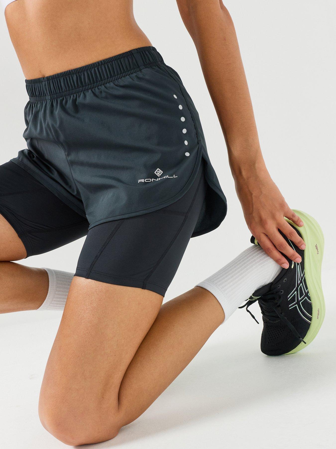 Ronhill Womens Running Core 3.5 Inch 2 In 1 Short - Black