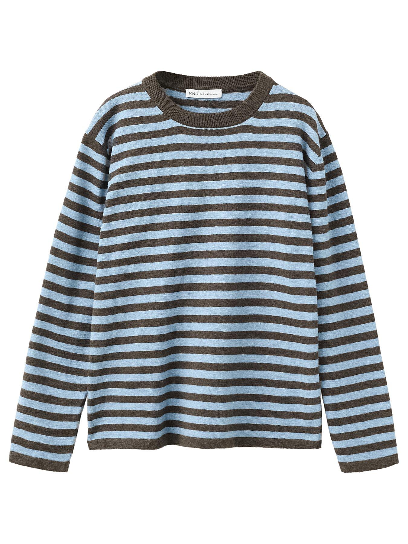 Mango Boys Striped Knitted Jumper - Brown