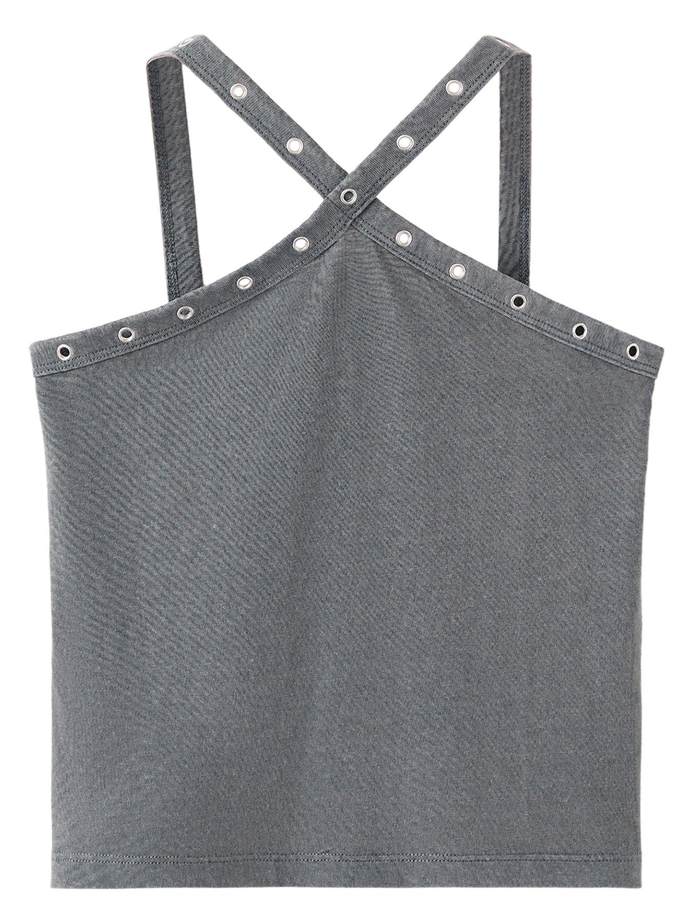 Mango Girls Halterneck Vest Top - Dark Grey