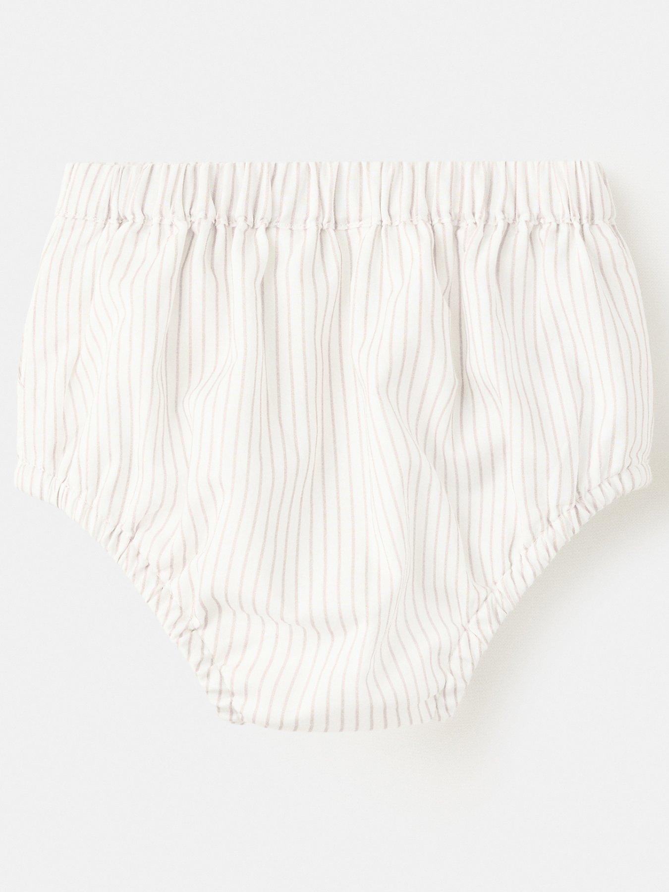 Image 2 of 4 of Mango Unisex Baby Stripe Bloomers - Beige