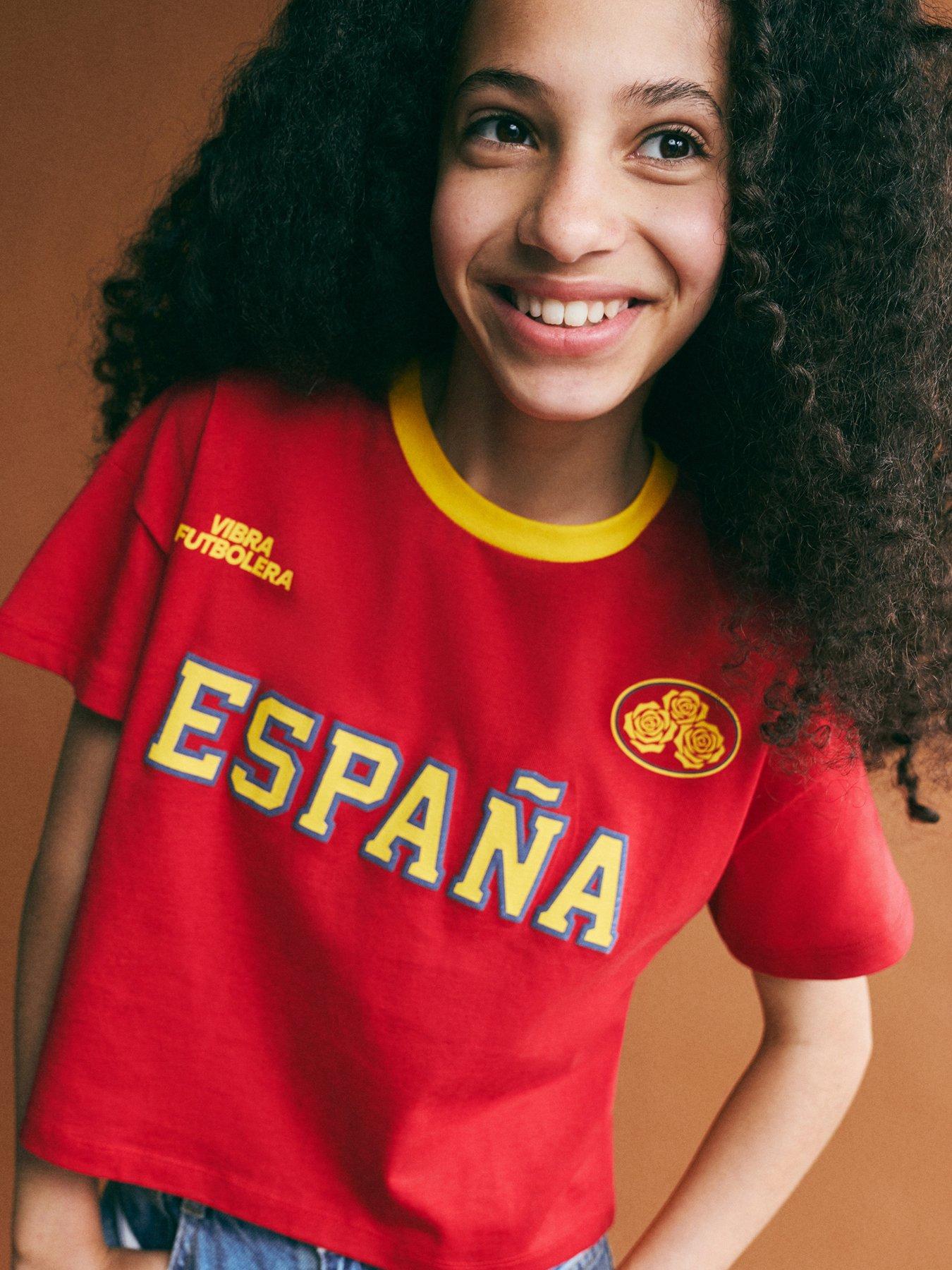 Mango Girls Spain Football Short Sleeve T-shirt - Red