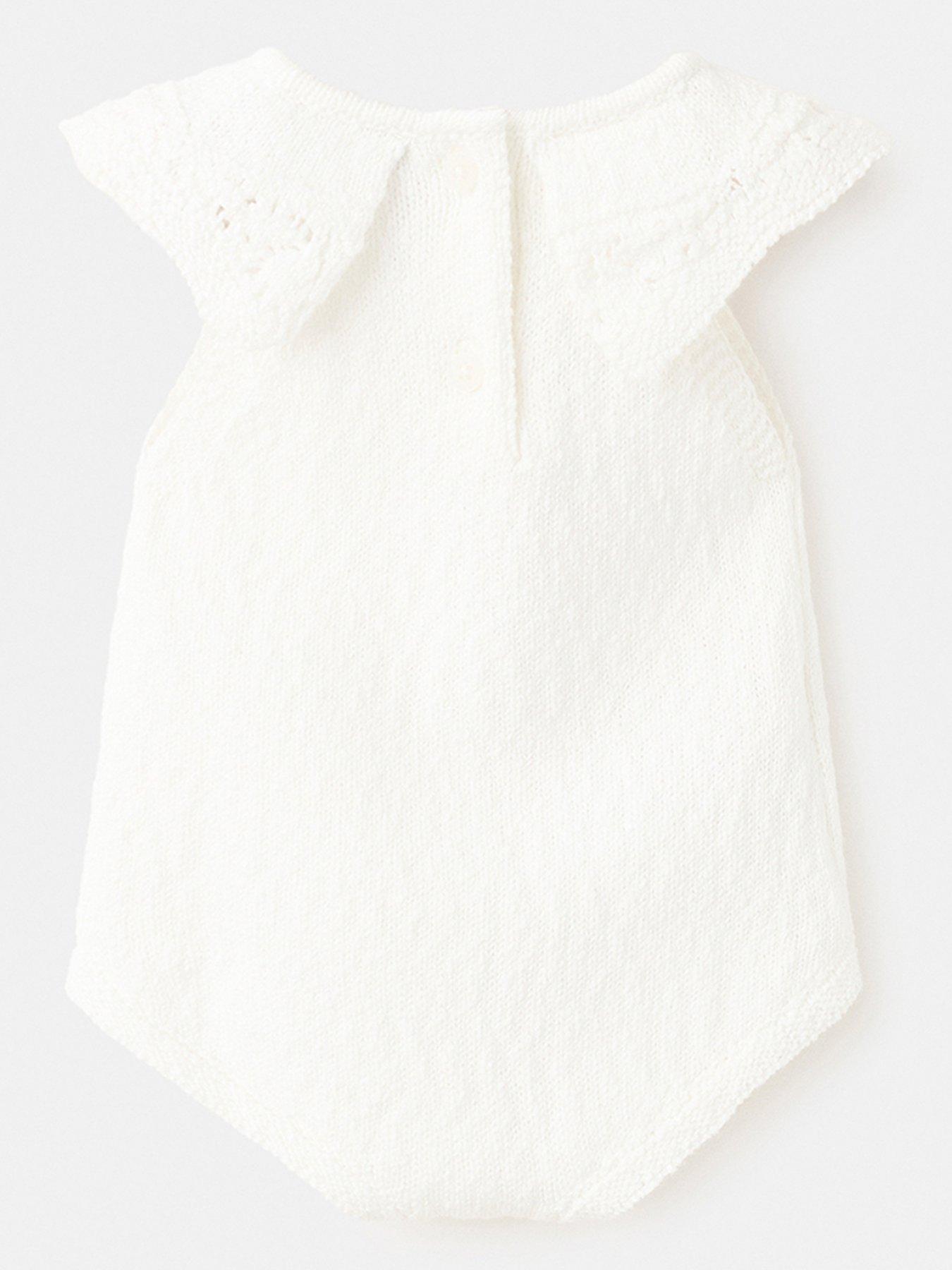 Image 2 of 4 of Mango Baby Girls Collar Romper - Light Cream