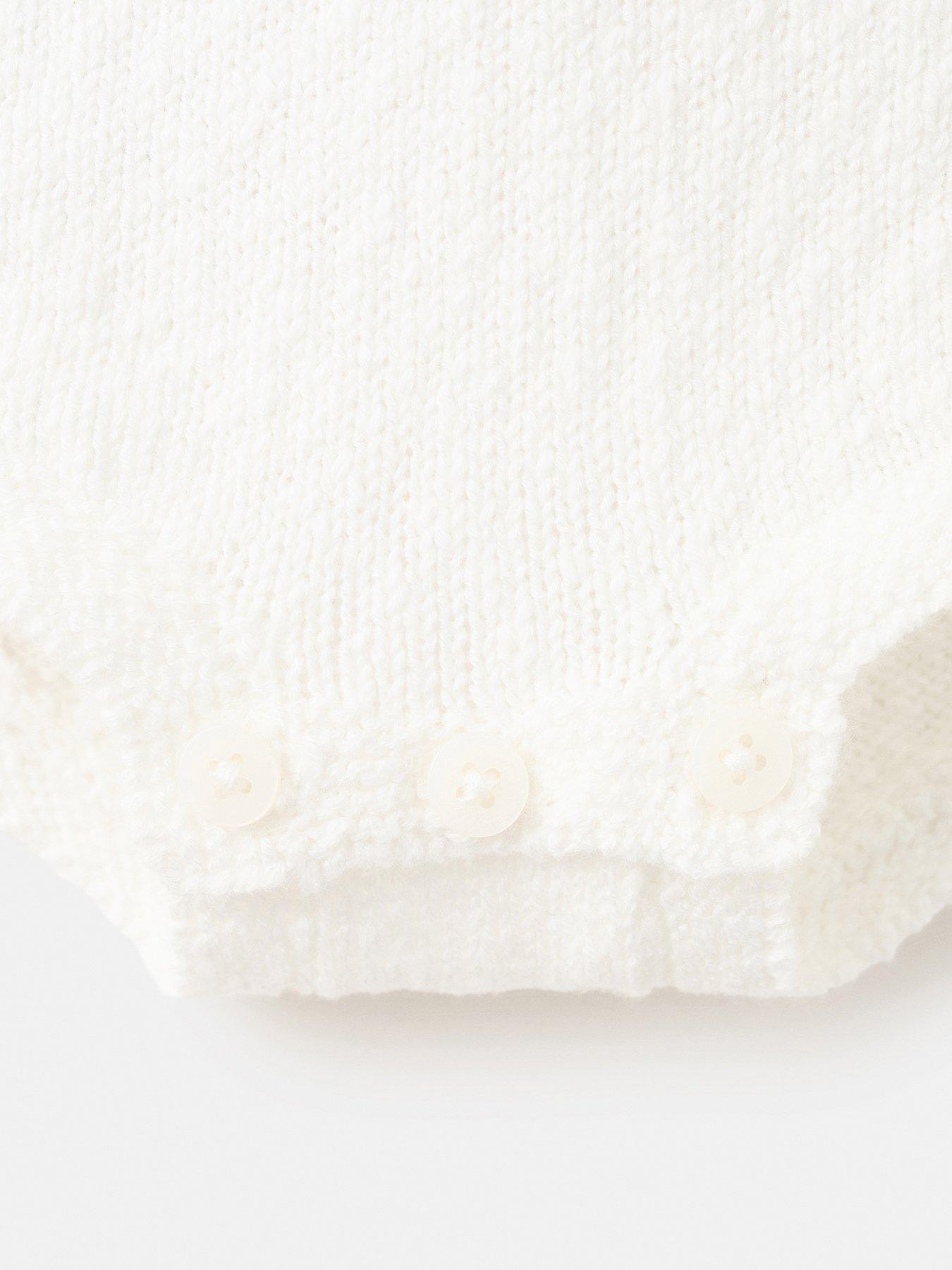 Image 3 of 4 of Mango Baby Girls Collar Romper - Light Cream