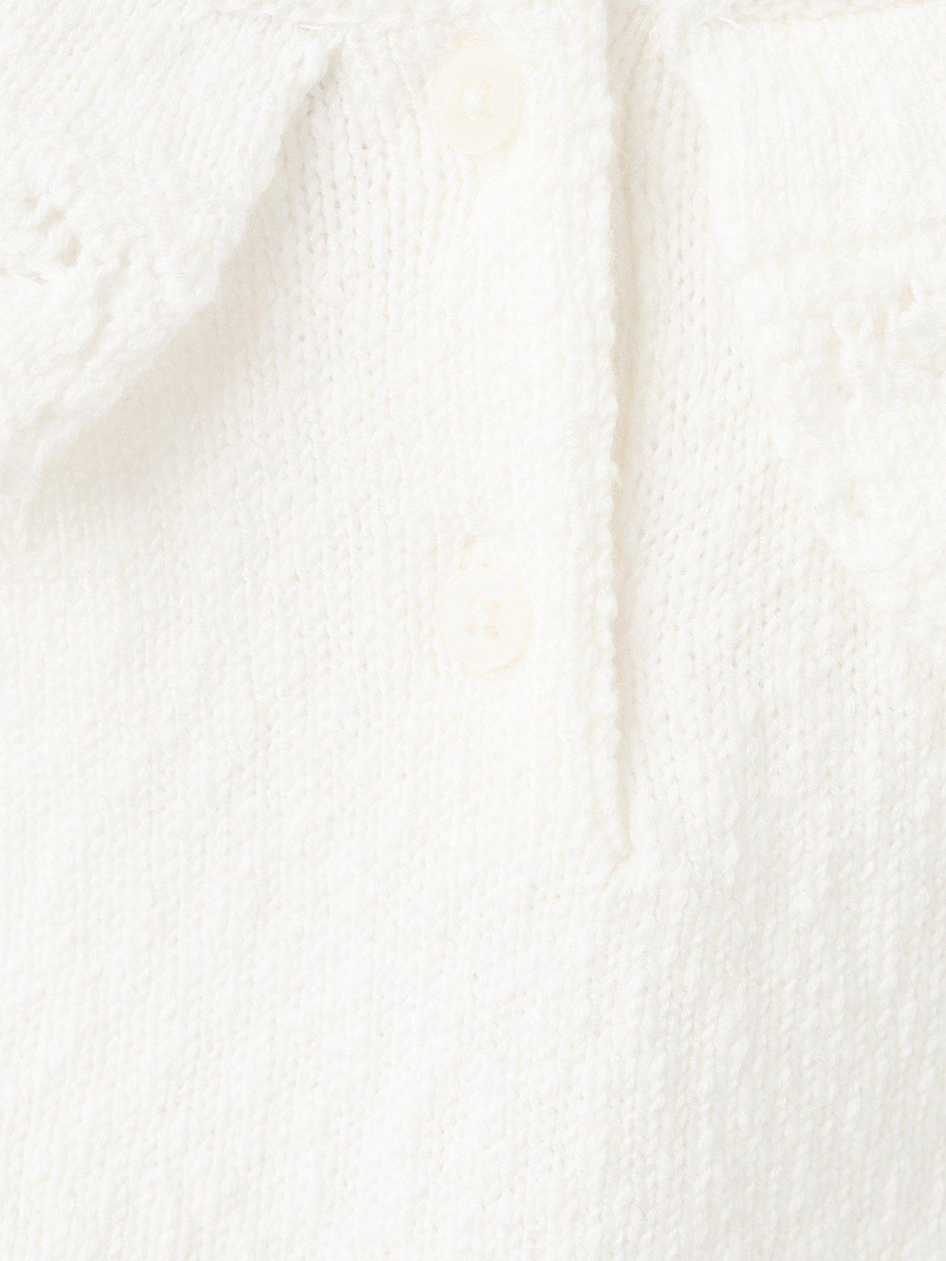Image 4 of 4 of Mango Baby Girls Collar Romper - Light Cream