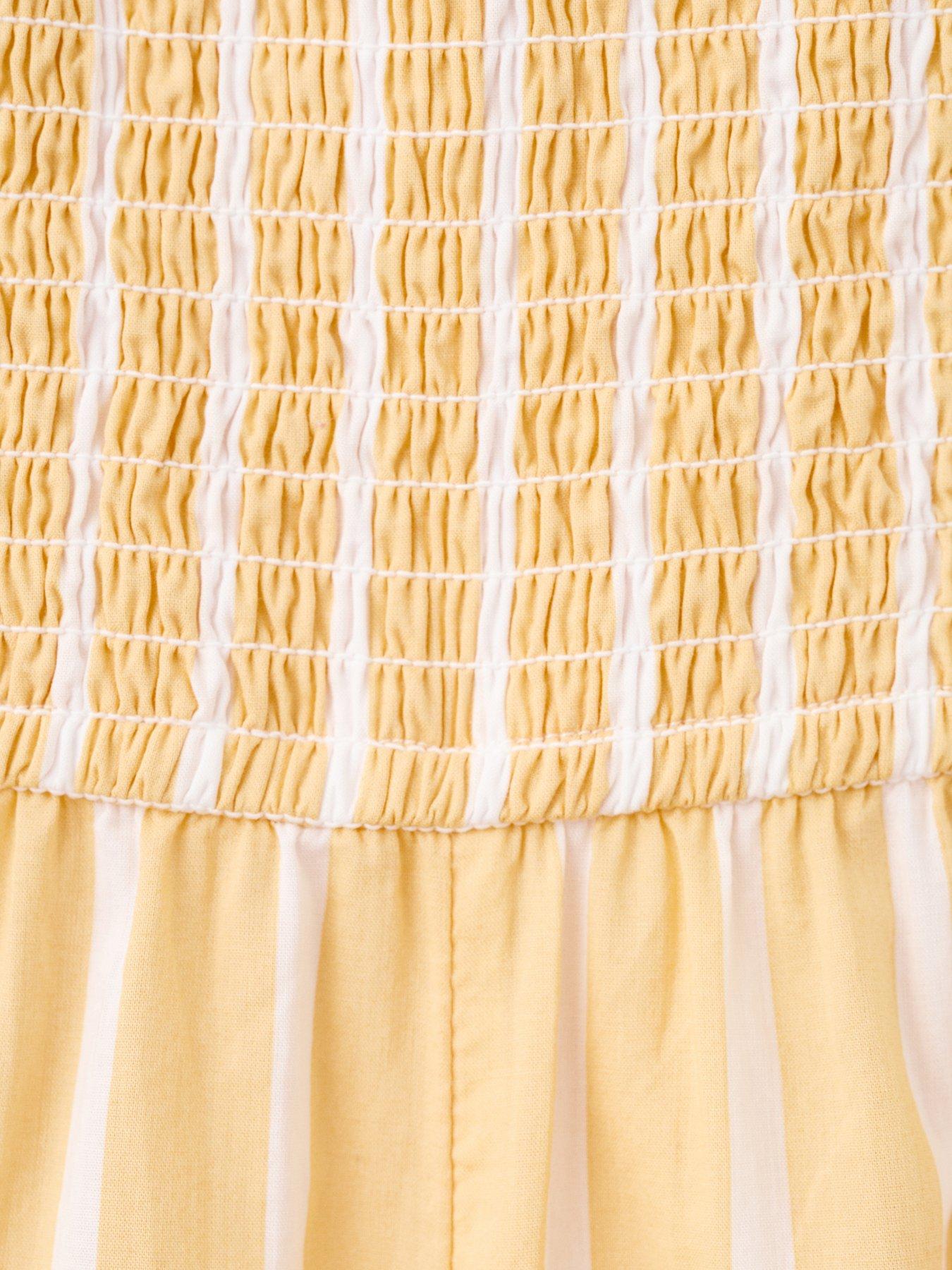 Image 5 of 5 of Mango Girls Tie Strap Shirred Jumpsuit - Yellow