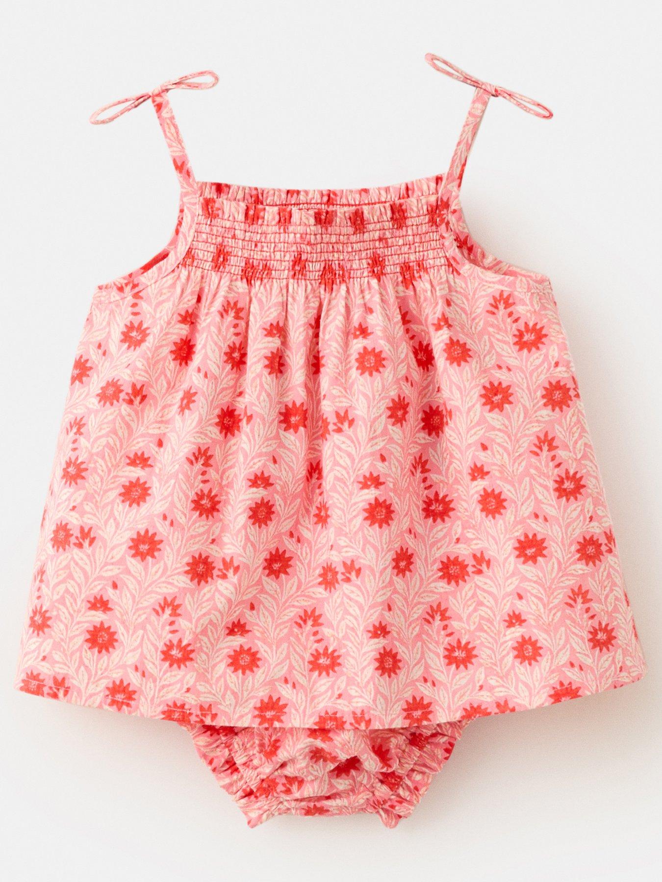 Image 2 of 4 of Mango Baby Girls Floral Print Strappy Dress &amp; Bloomers - Pink