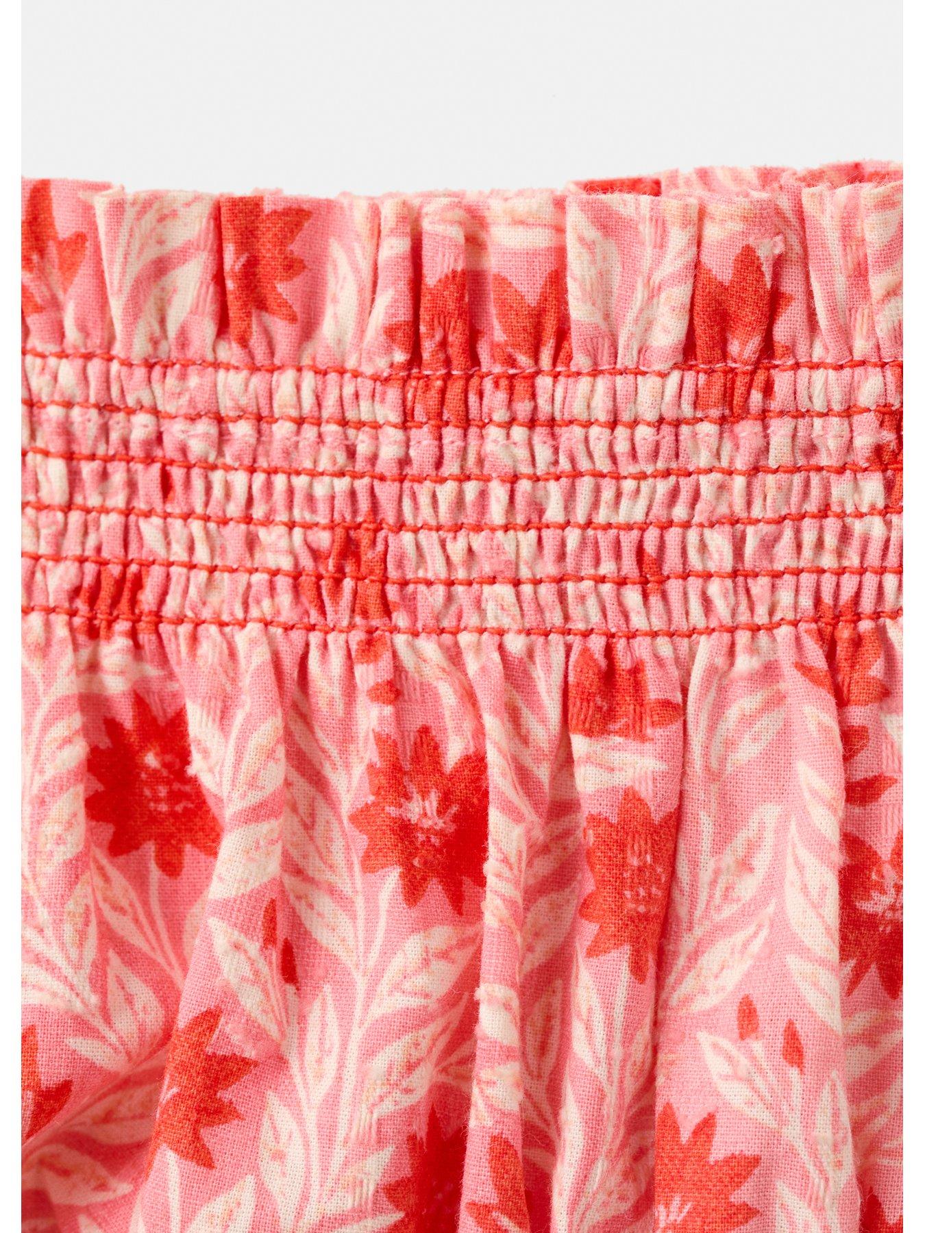 Image 4 of 4 of Mango Baby Girls Floral Print Strappy Dress &amp; Bloomers - Pink