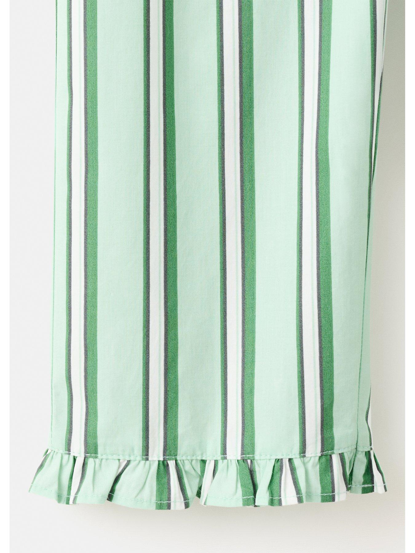 Image 4 of 4 of Mango Younger Girls Stripe Co-Ord Trousers - Green