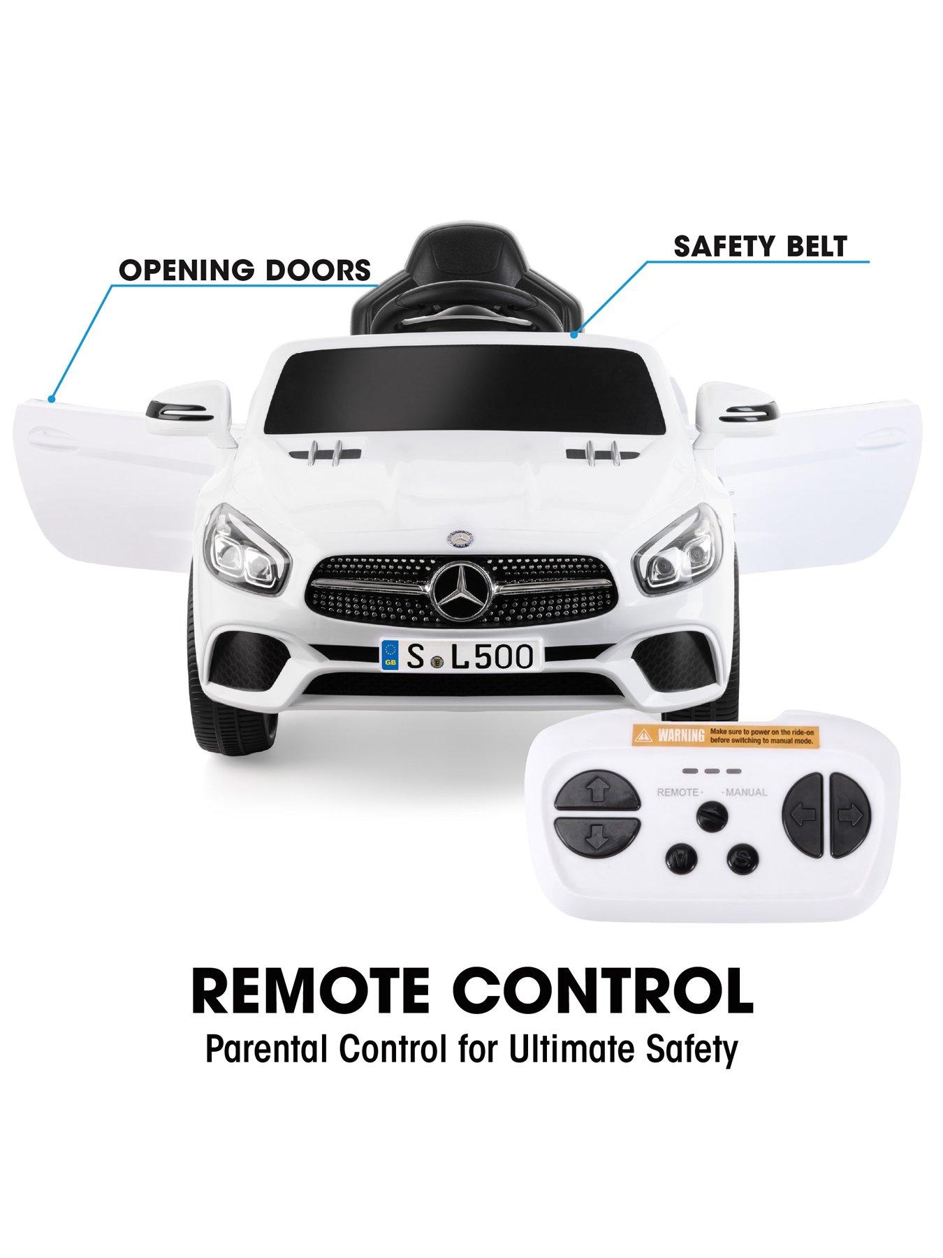 Image 4 of 7 of Mercedes-Benz SL500 Electric Ride-On Car - White with Remote Control