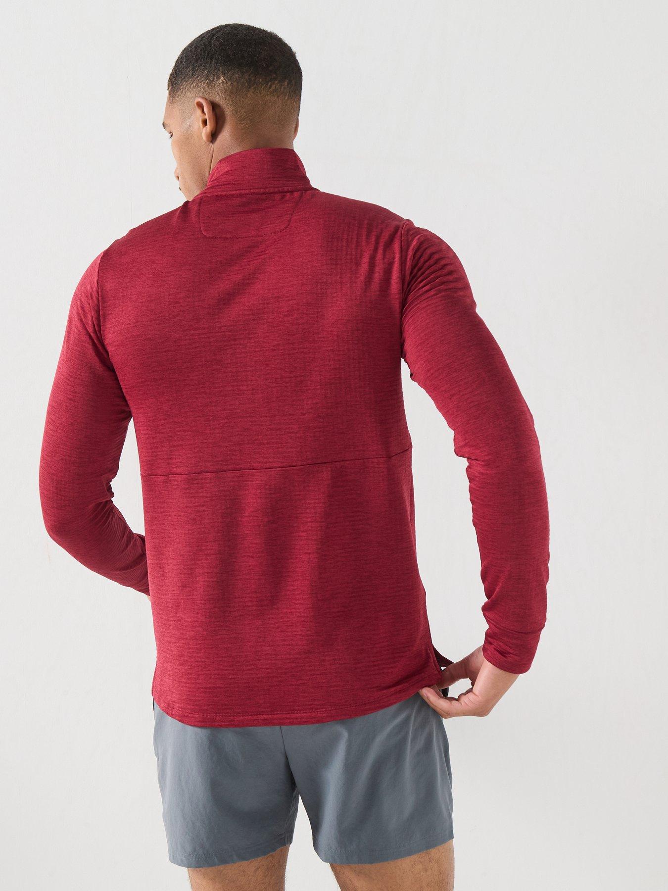 Image 2 of 6 of New Balance Mens Running Athletics Heat Grid 1/2 Zip Top - Red