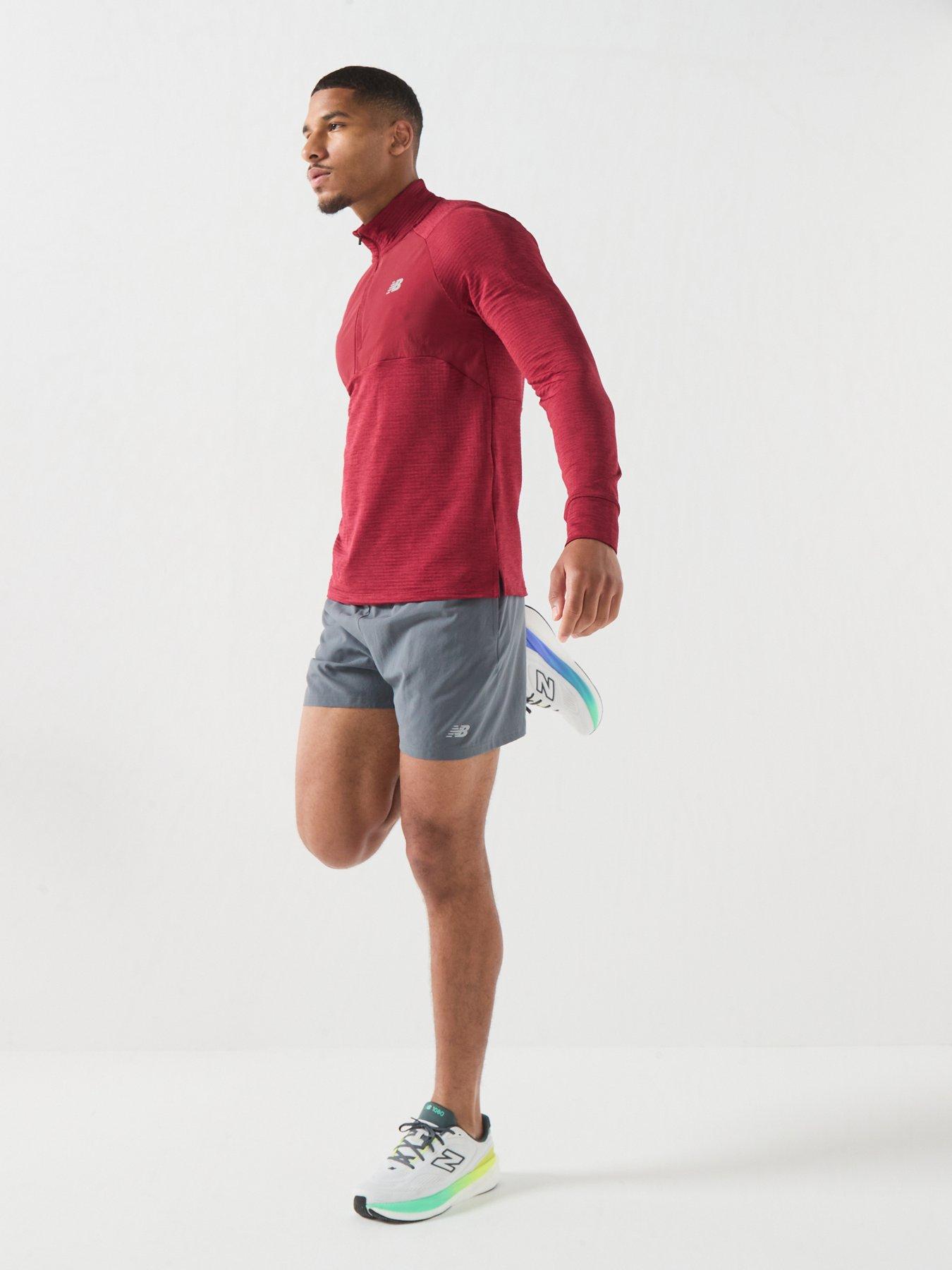 Image 3 of 6 of New Balance Mens Running Athletics Heat Grid 1/2 Zip Top - Red
