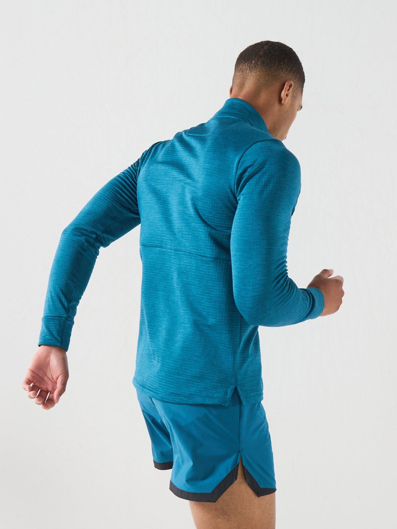 Image 2 of 6 of New Balance Mens Running Athletics Heat Grid 1/2 Zip Top - Blue