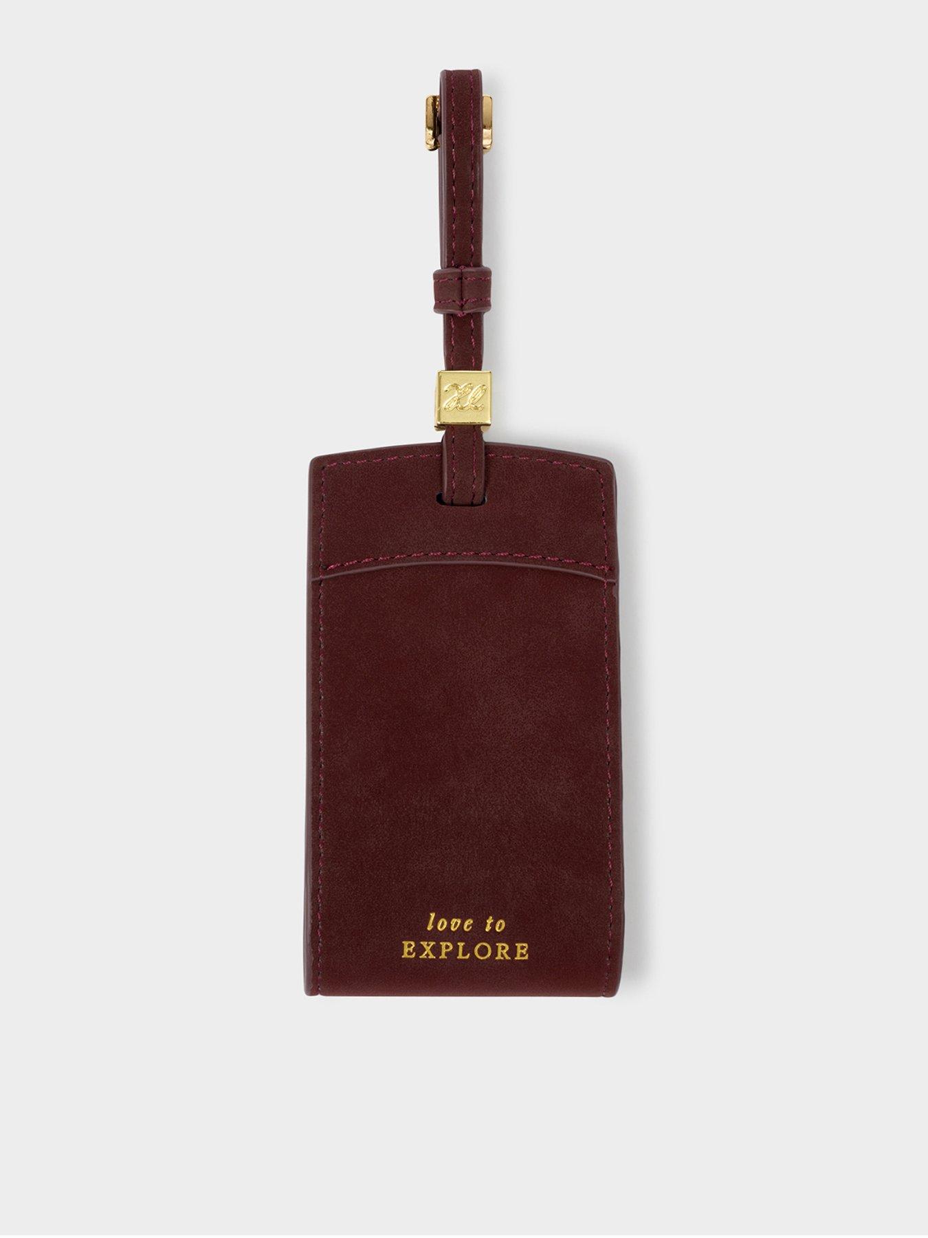 Katie Loxton Travel Luggage Tag 'love To Explore' - Cherry Suedette