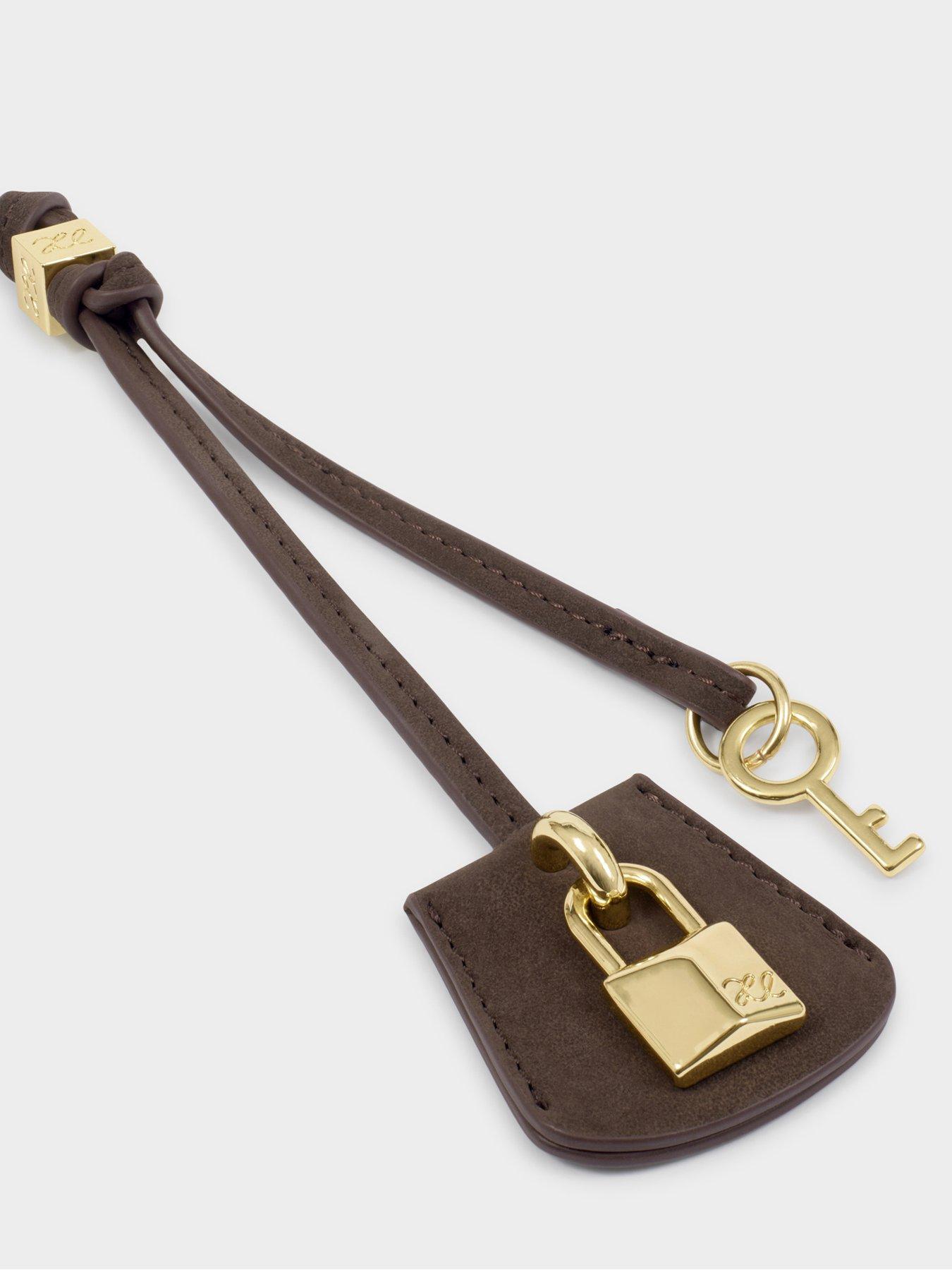 Image 3 of 5 of Katie Loxton Heritage Bag Charm - Chocolate Suedette