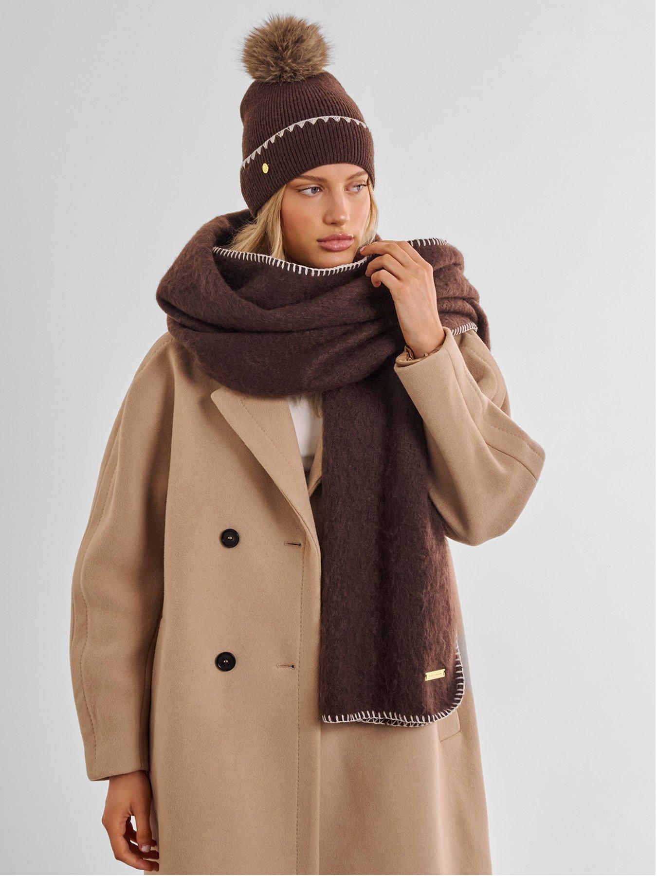 Katie Loxton Whipstitch Scarf - Chocolate