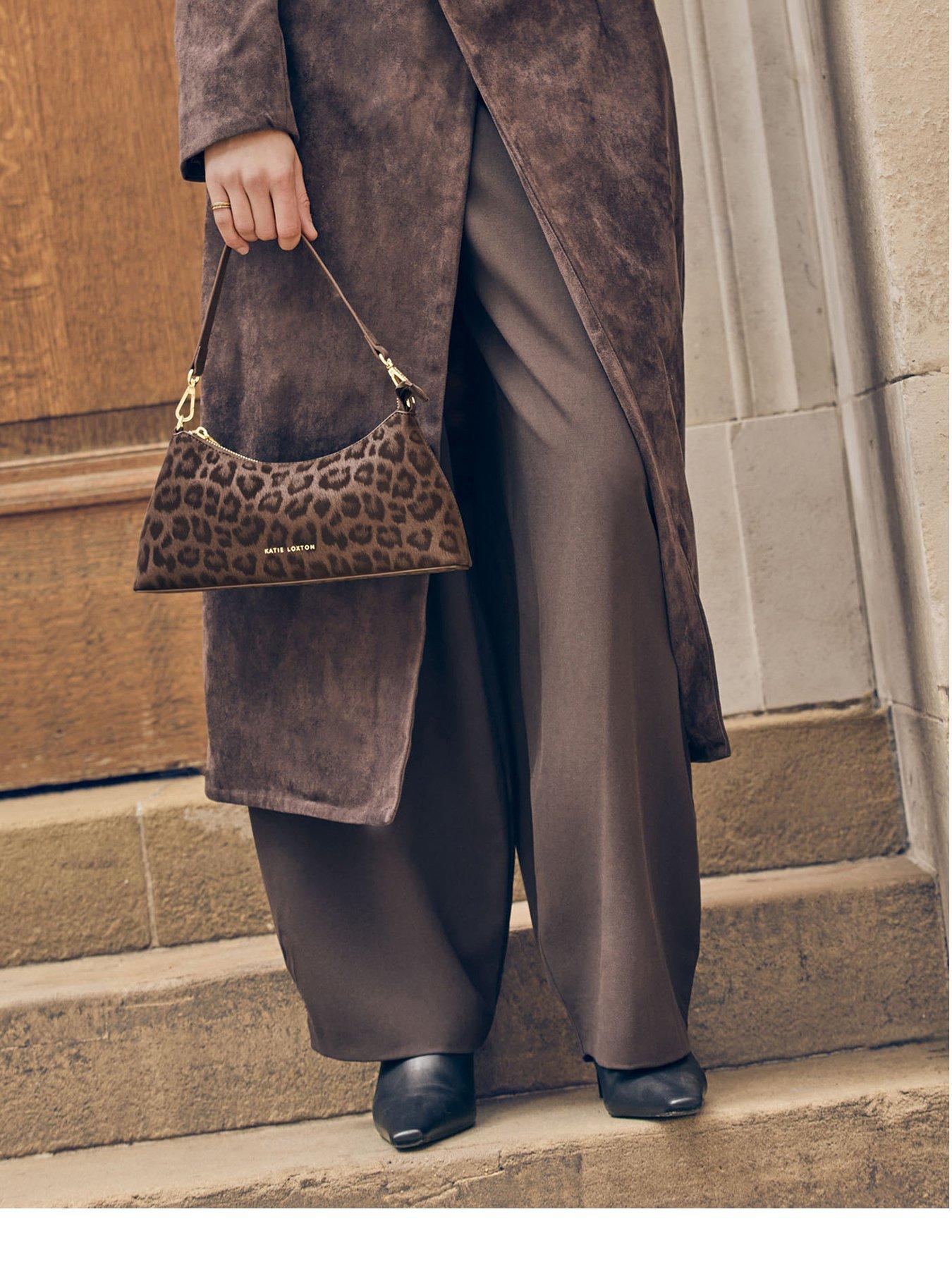Image 1 of 6 of Katie Loxton Miley Small Shoulder Bag - Chocolate Leopard