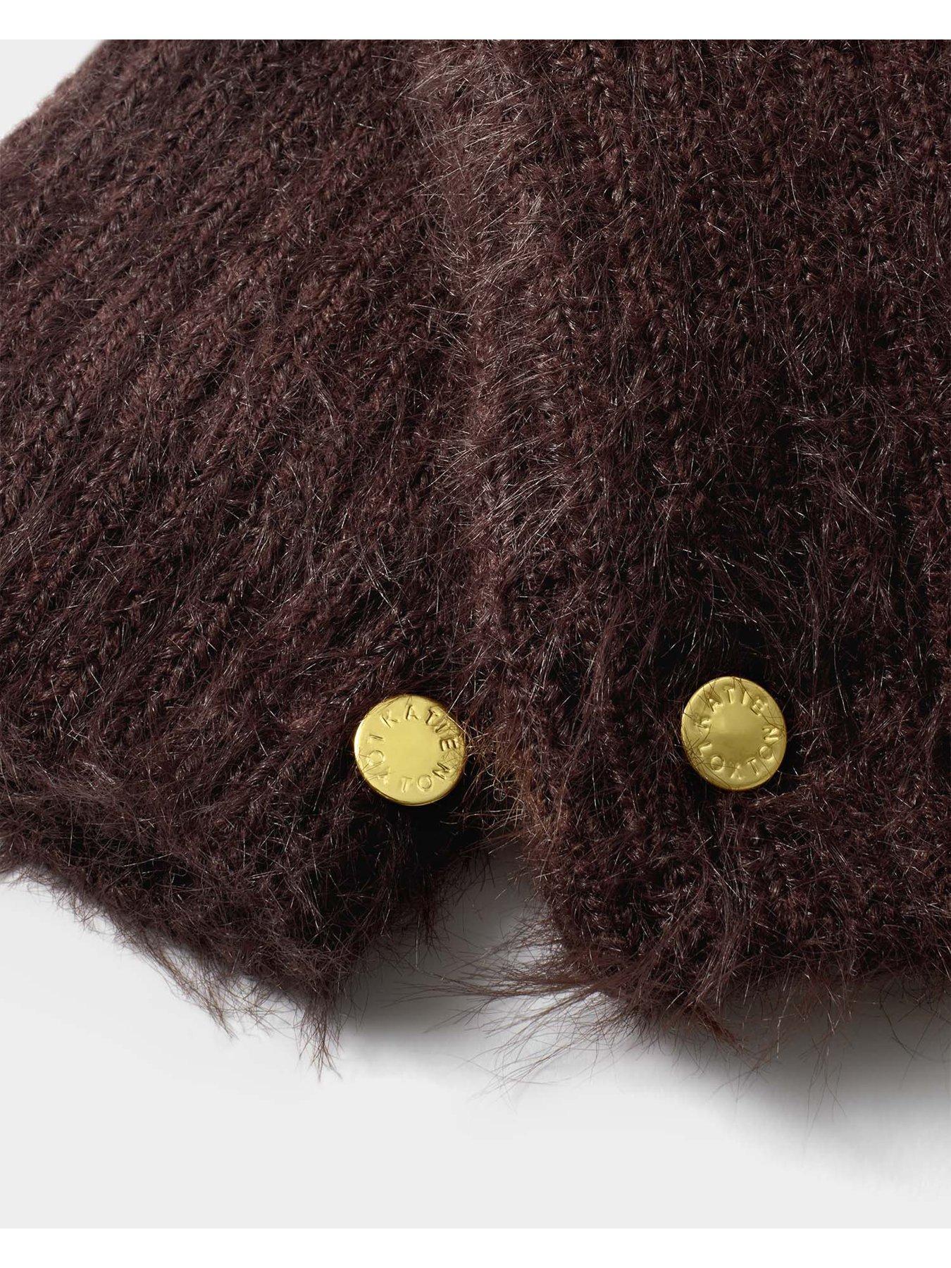 Image 5 of 6 of Katie Loxton Gift Boxed Hat And Mitten Set - Chocolate