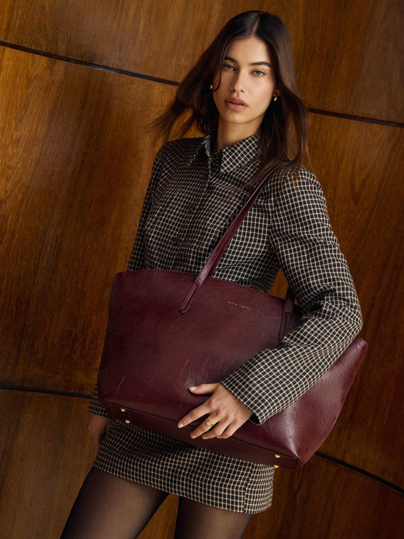 Image 1 of 7 of Katie Loxton Harlyn Work Tote Bag - Cherry Distressed