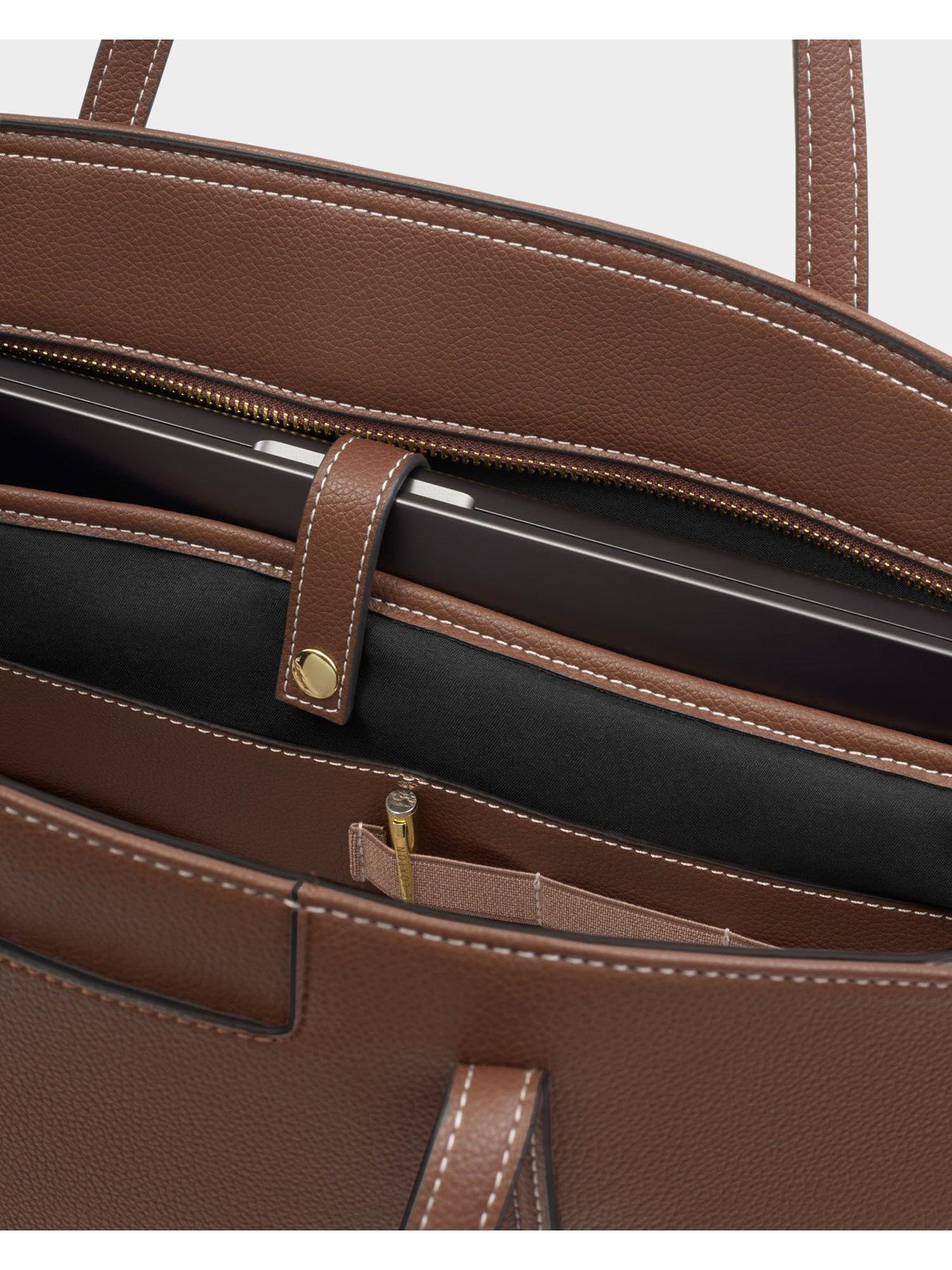 Image 3 of 7 of Katie Loxton Harlyn Work Tote Bag - Chocolate
