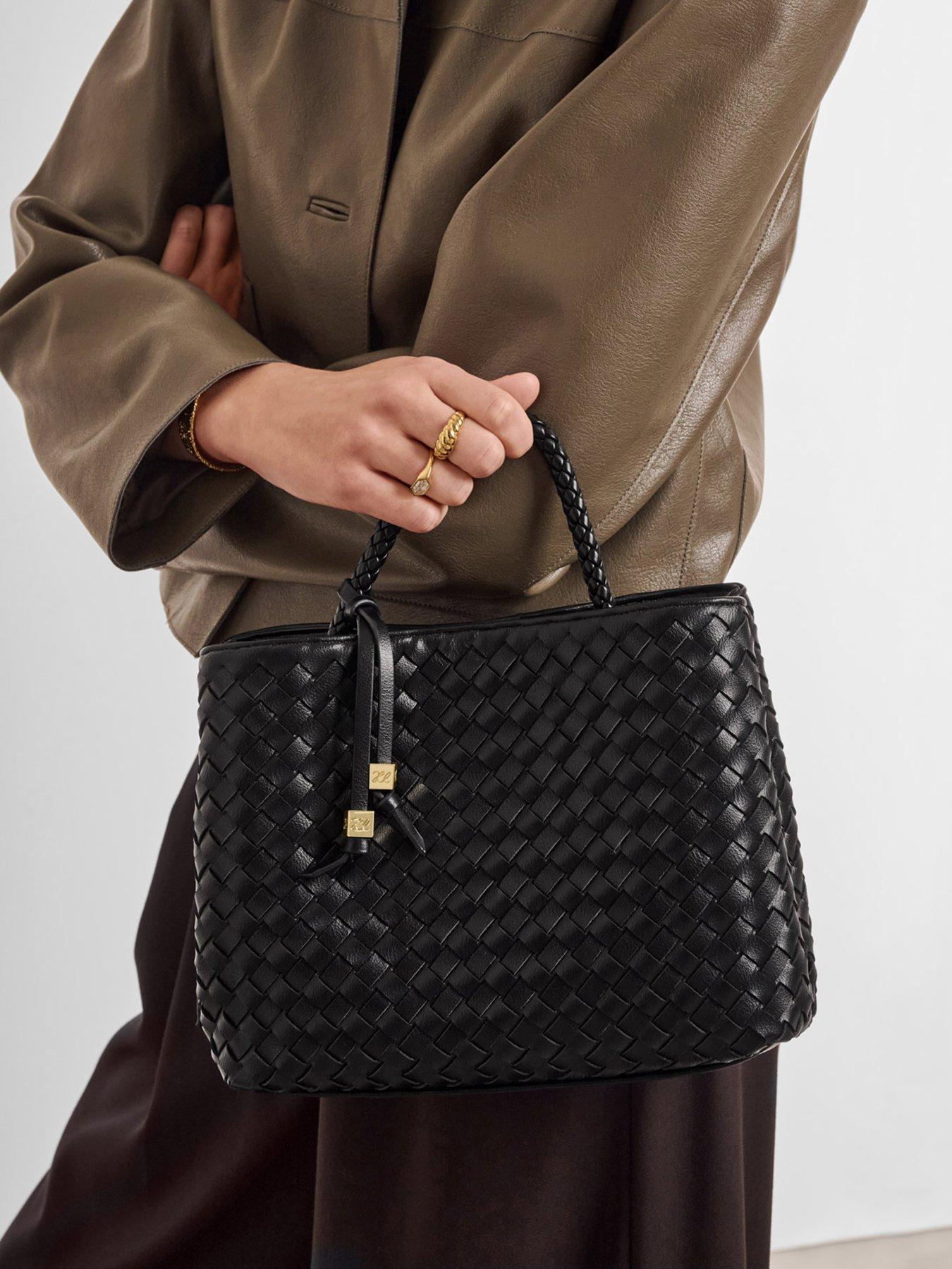 Katie Loxton Nova Hand Woven Top Handle Bag - Black