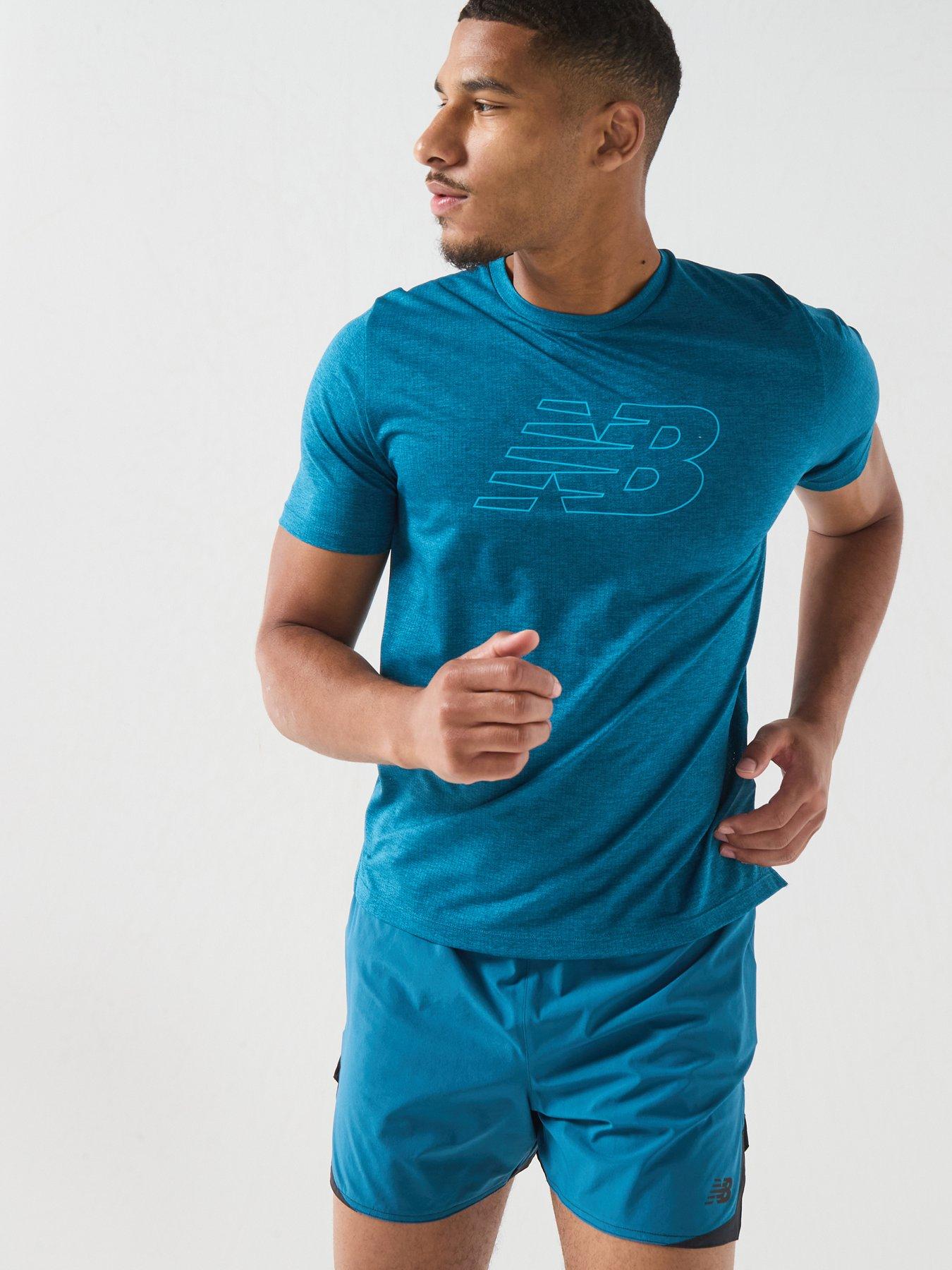 New Balance Mens RC Essential Graphic Running T-Shirt V2 - Blue