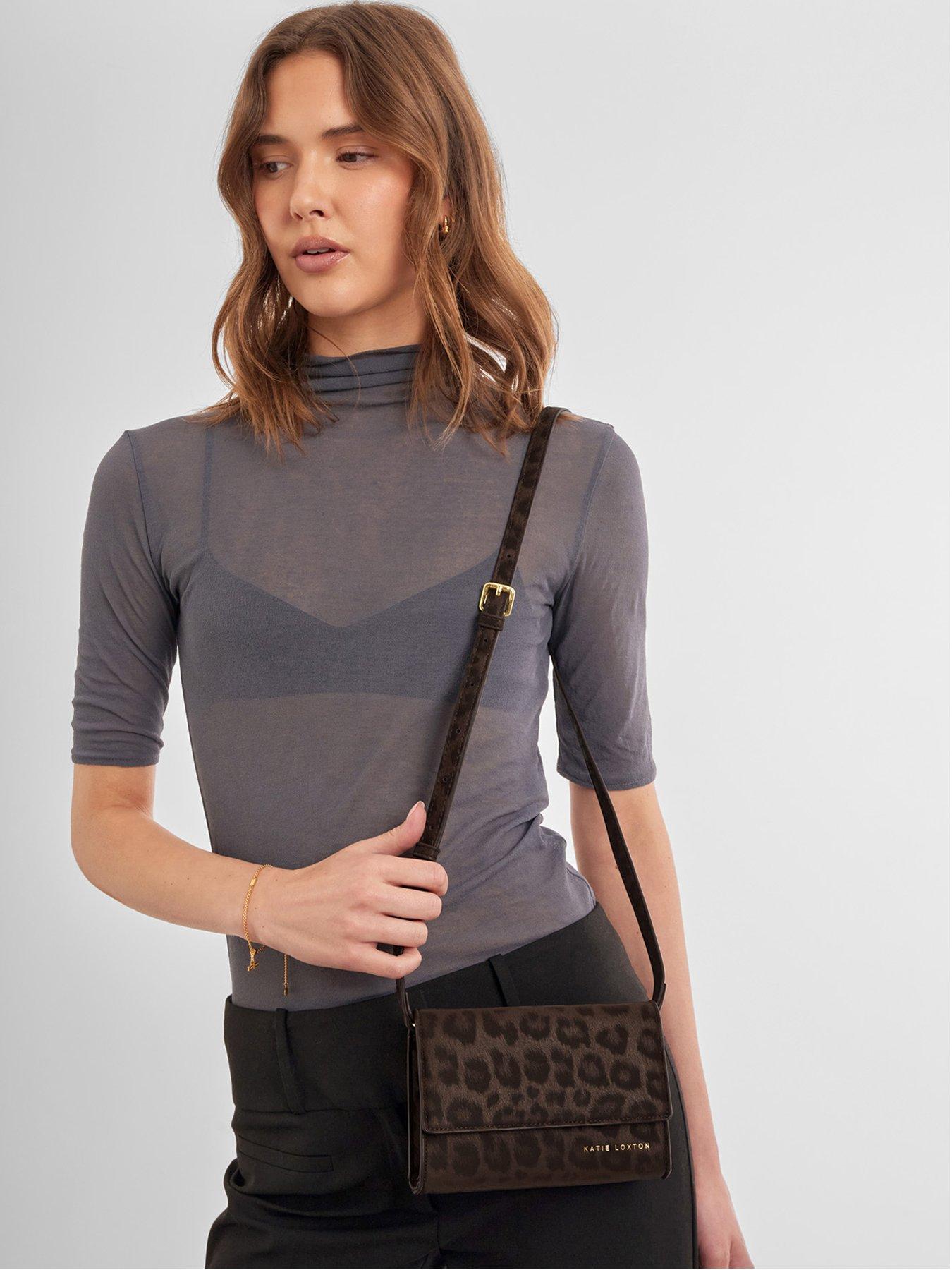 Katie Loxton Lou Crossbody Bag - Chocolate Leopard
