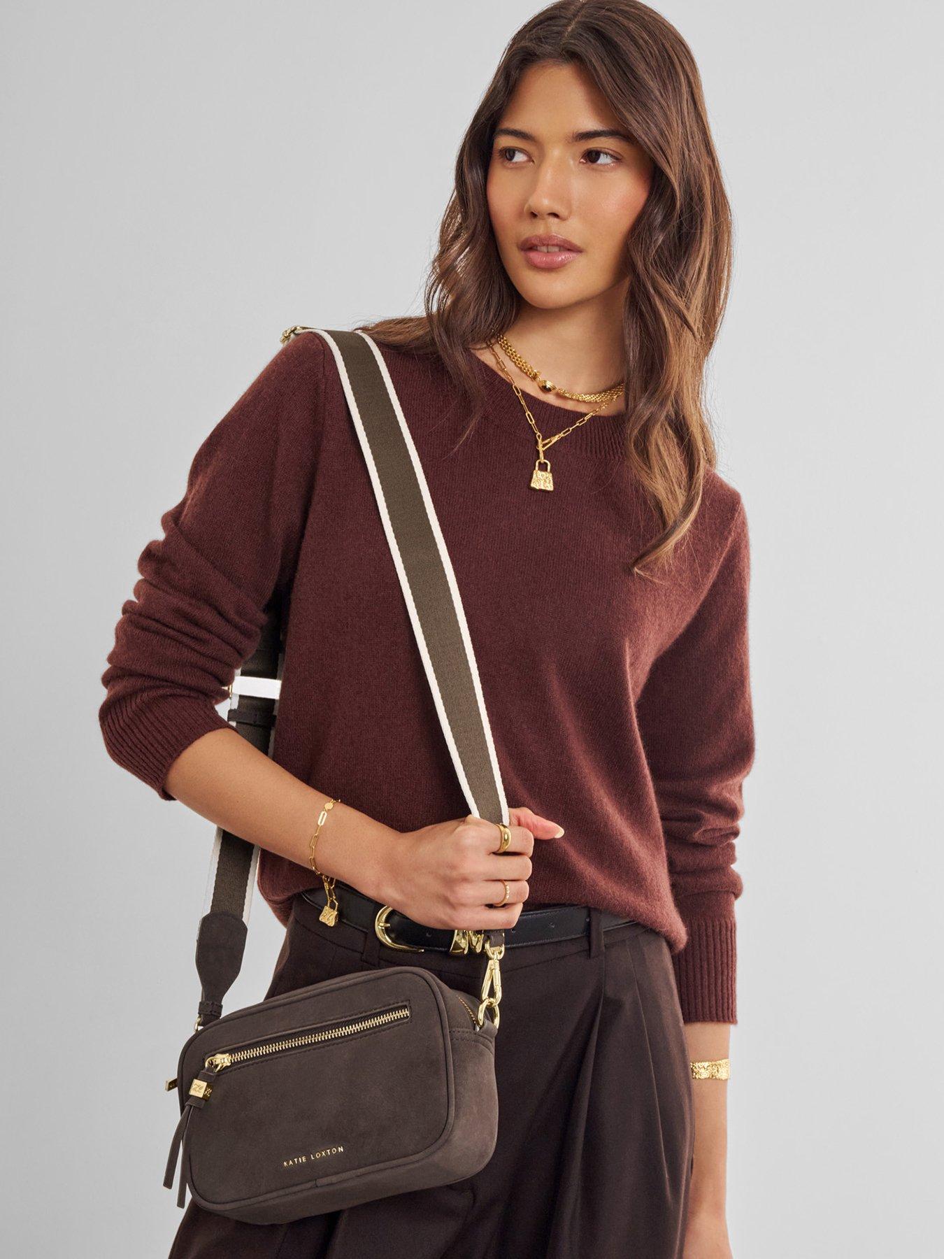 Katie Loxton Lottie Crossbody Bag - Bitter Chocolate Suedette