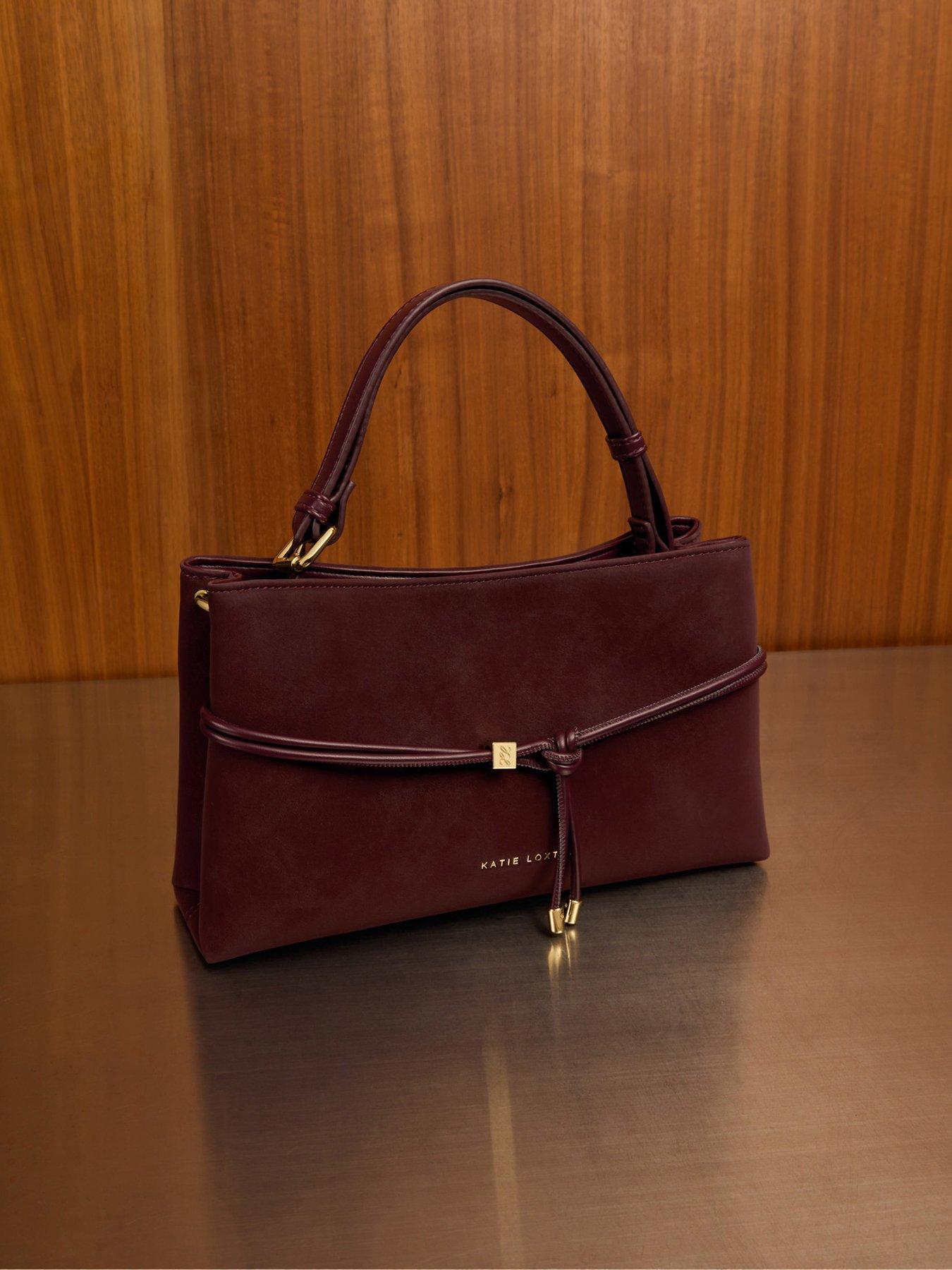 Image 1 of 6 of Katie Loxton Lori Crossbody Bag - Cherry Suedette