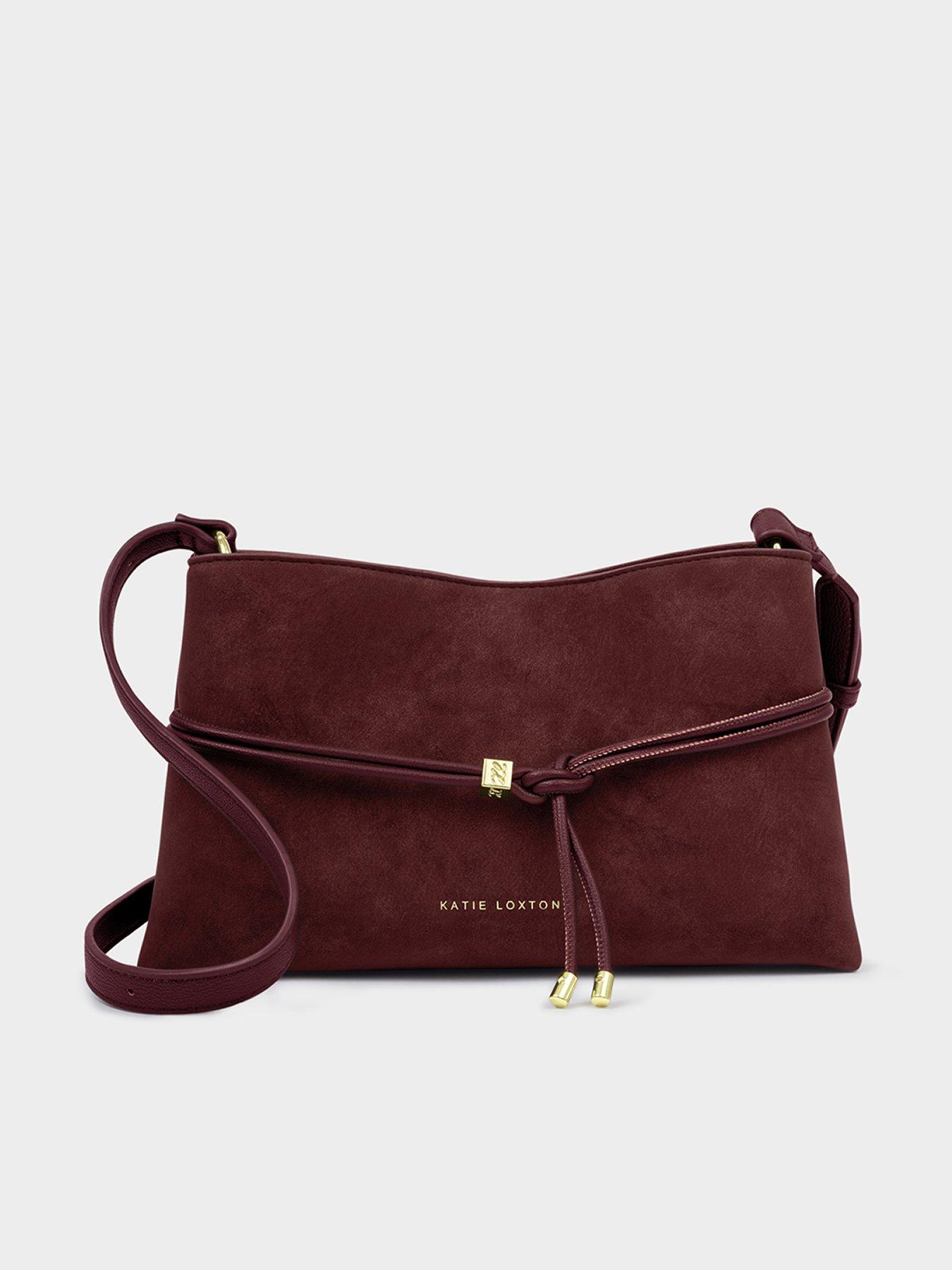 Image 2 of 6 of Katie Loxton Lori Crossbody Bag - Cherry Suedette