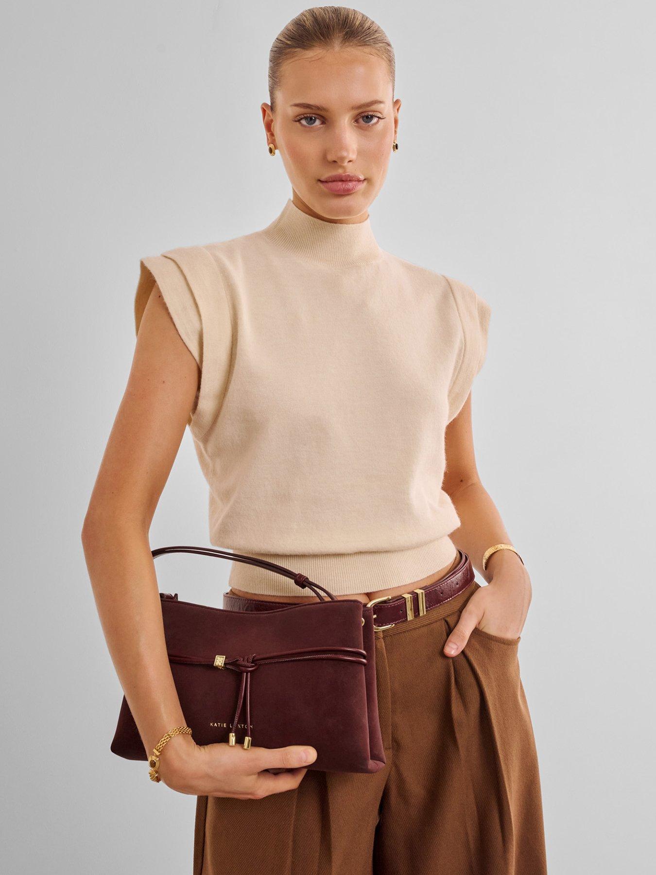 Image 3 of 6 of Katie Loxton Lori Crossbody Bag - Cherry Suedette
