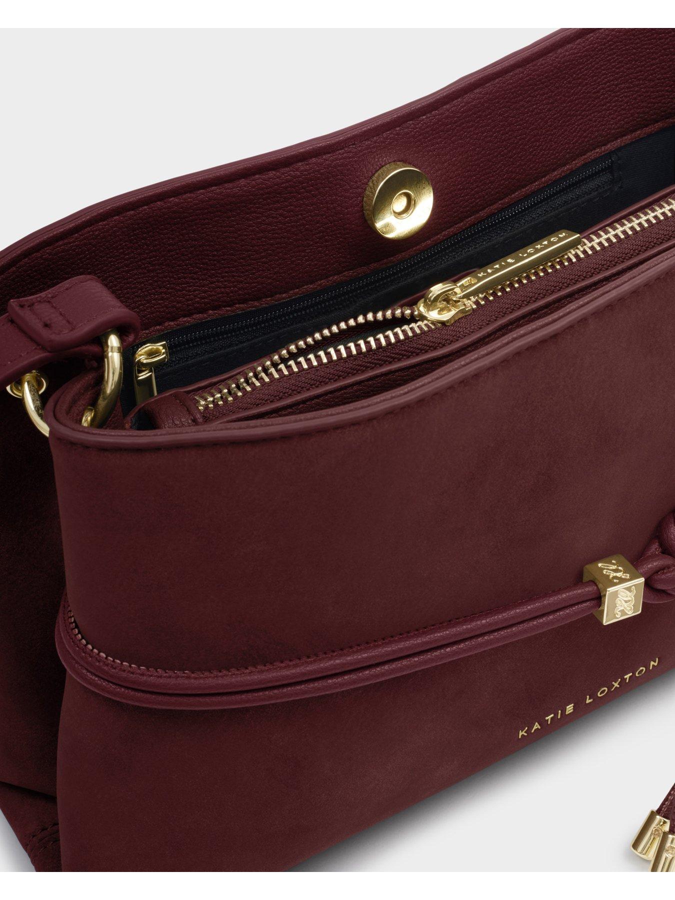 Image 4 of 6 of Katie Loxton Lori Crossbody Bag - Cherry Suedette