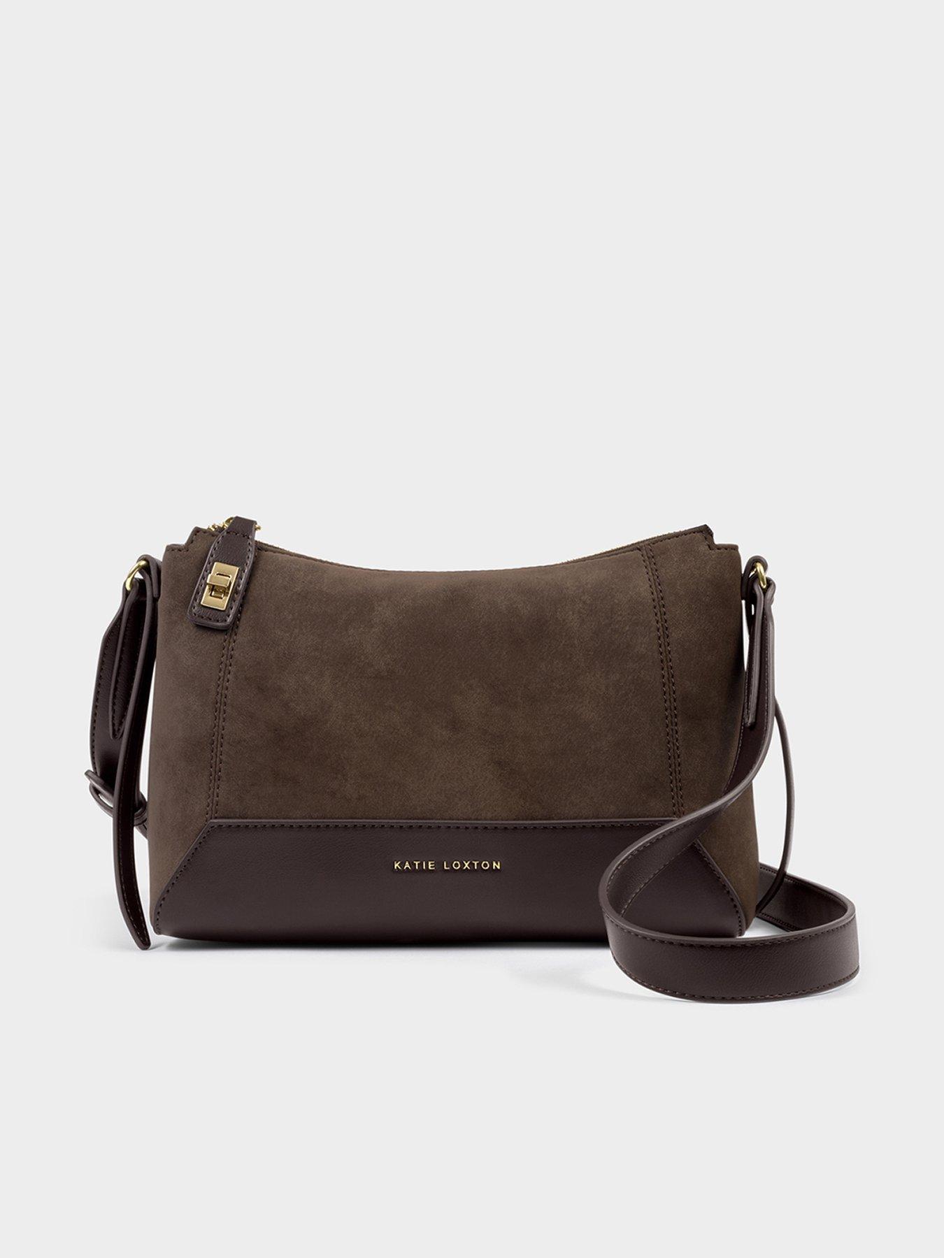 Image 2 of 6 of Katie Loxton Charlbury Crossbody Bag - Bitter Chocolate Suedette / Bitter Chocolate