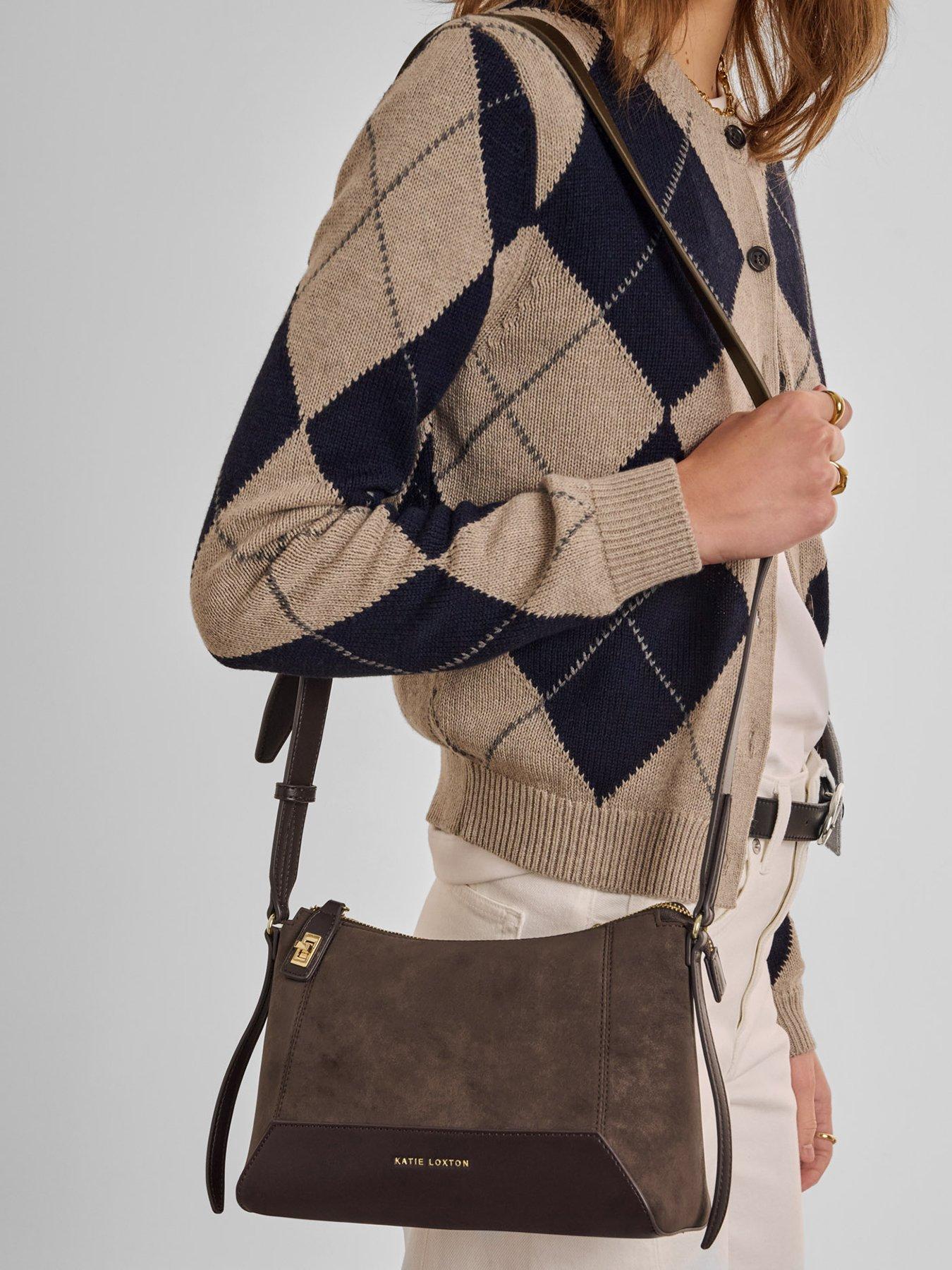 Image 3 of 6 of Katie Loxton Charlbury Crossbody Bag - Bitter Chocolate Suedette / Bitter Chocolate