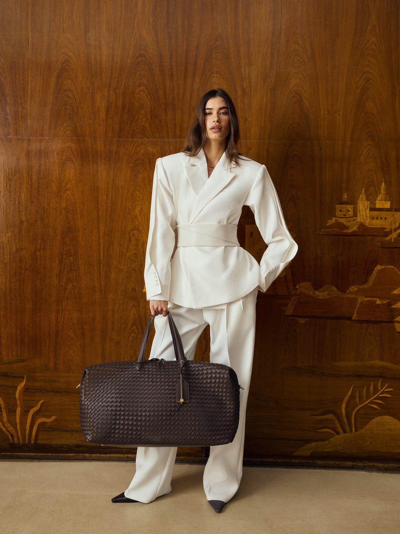 Image 3 of 6 of Katie Loxton Soho Hand Woven Weekend Bag - Chocolate