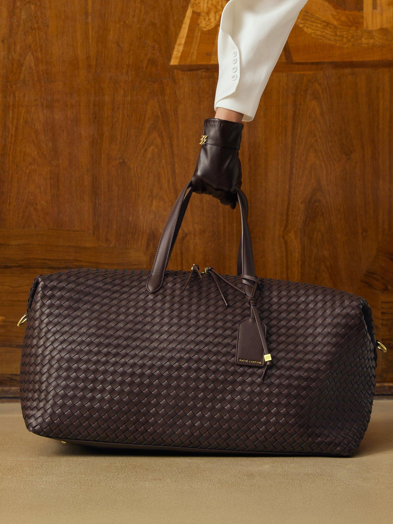 Image 5 of 6 of Katie Loxton Soho Hand Woven Weekend Bag - Chocolate