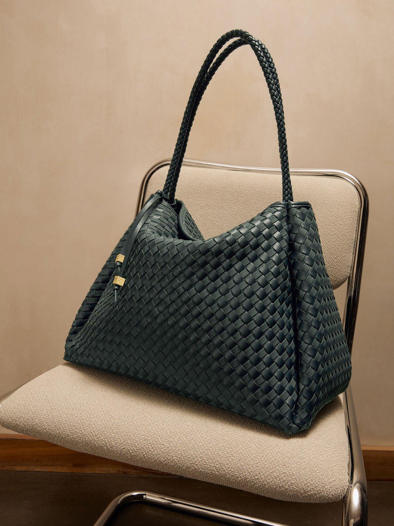 Katie Loxton Nova Hand Woven Large Shoulder Bag - Deep Teal Mixed