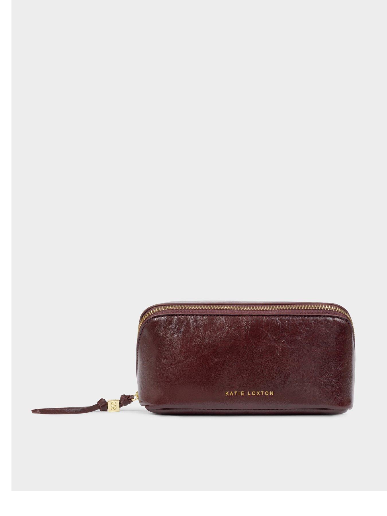 Katie Loxton Fold-out Mirror Make Up Bag - Cherry Patent Crackle