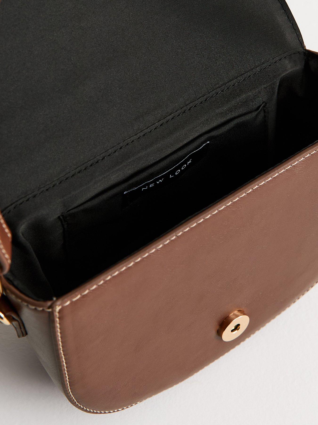 Image 4 of 5 of New Look Woven Front Saddle Crossbody Bag - Brown