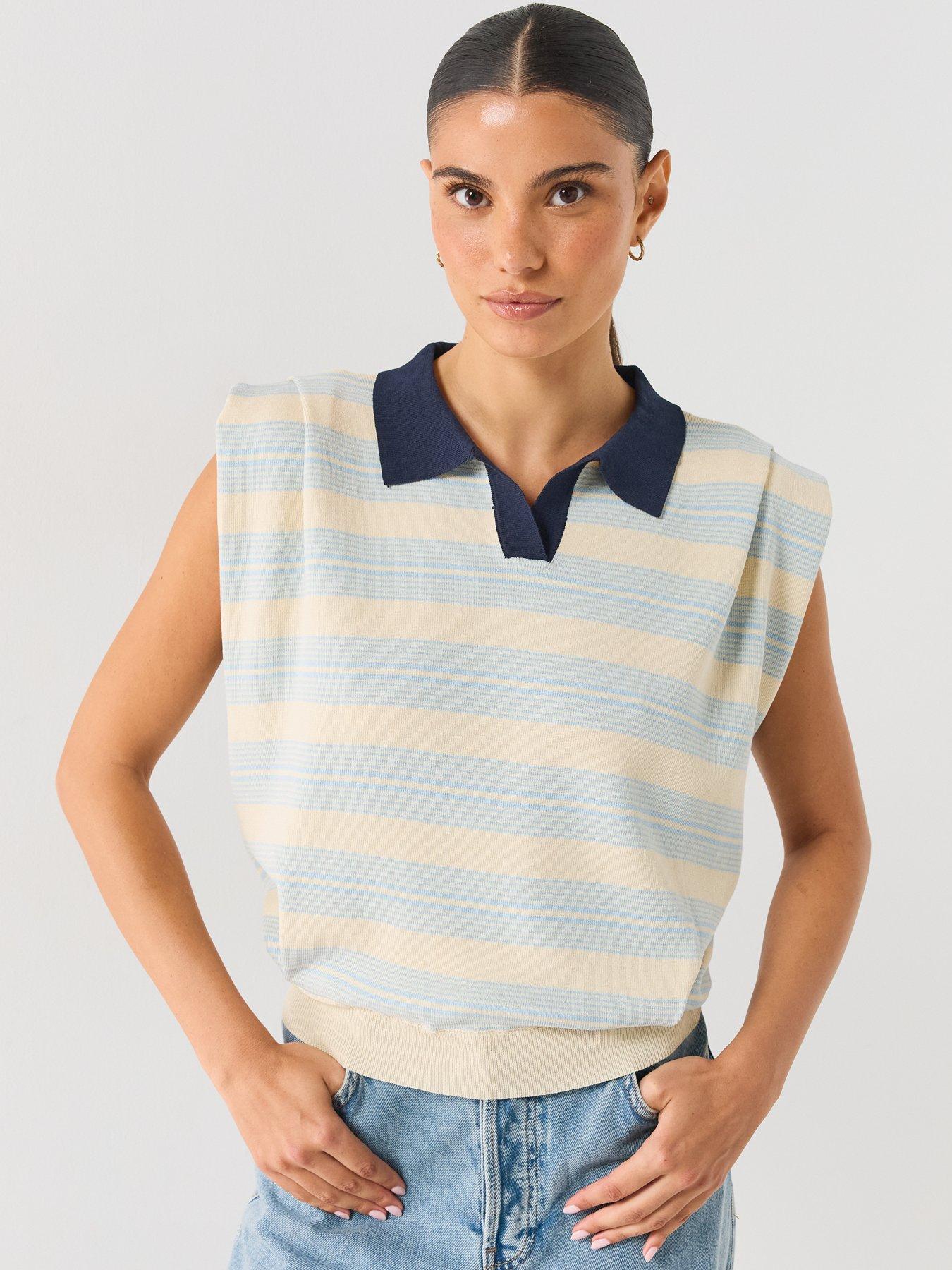 Vero Moda Short Sleeve Poloneck Pullover - Navy