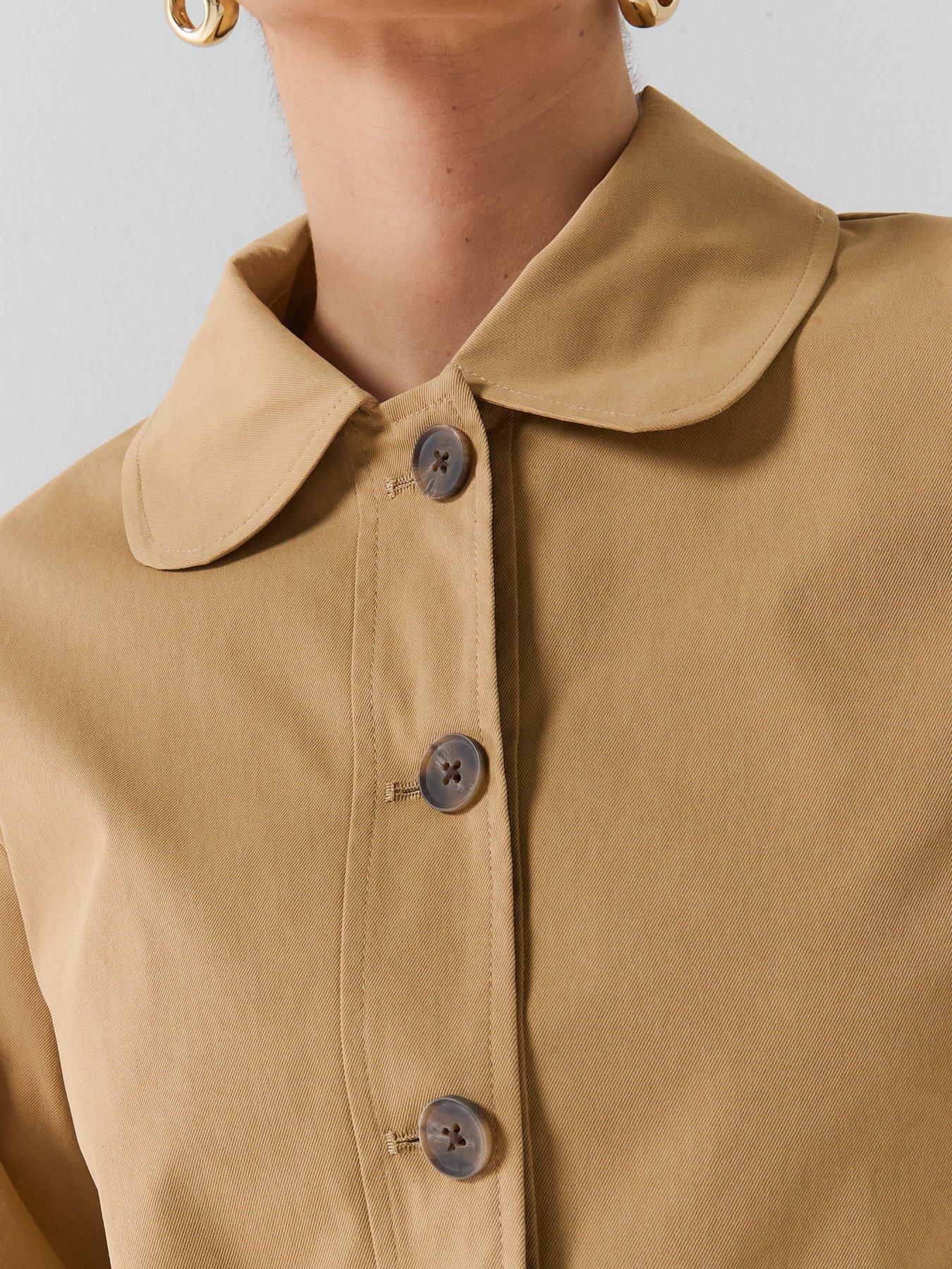 Image 6 of 6 of Only Camel Short Contrast Cuff Trench Coat