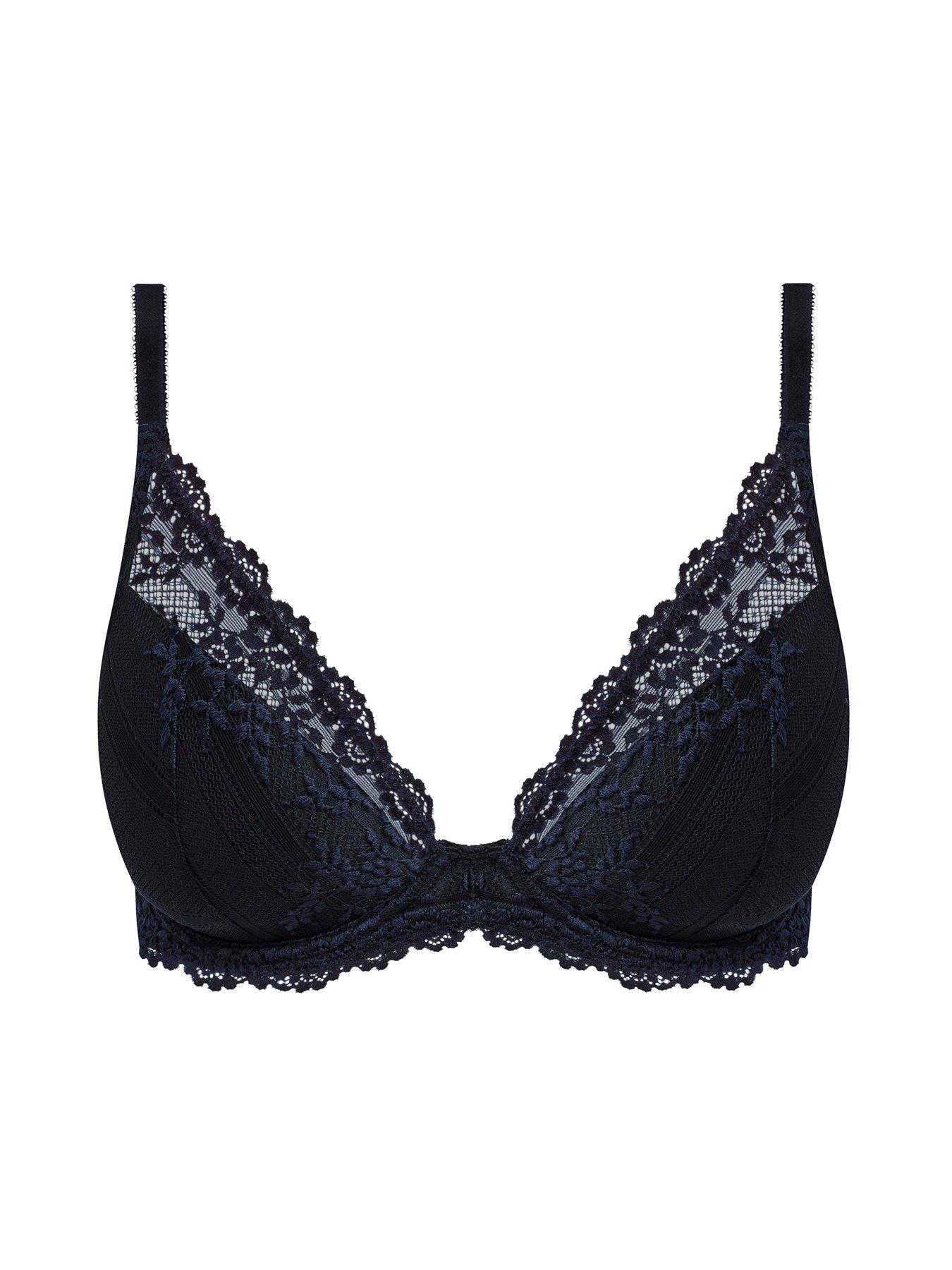 Image 5 of 5 of Wacoal Embrace Lace Plunge Underwire Bra-black/night Sky