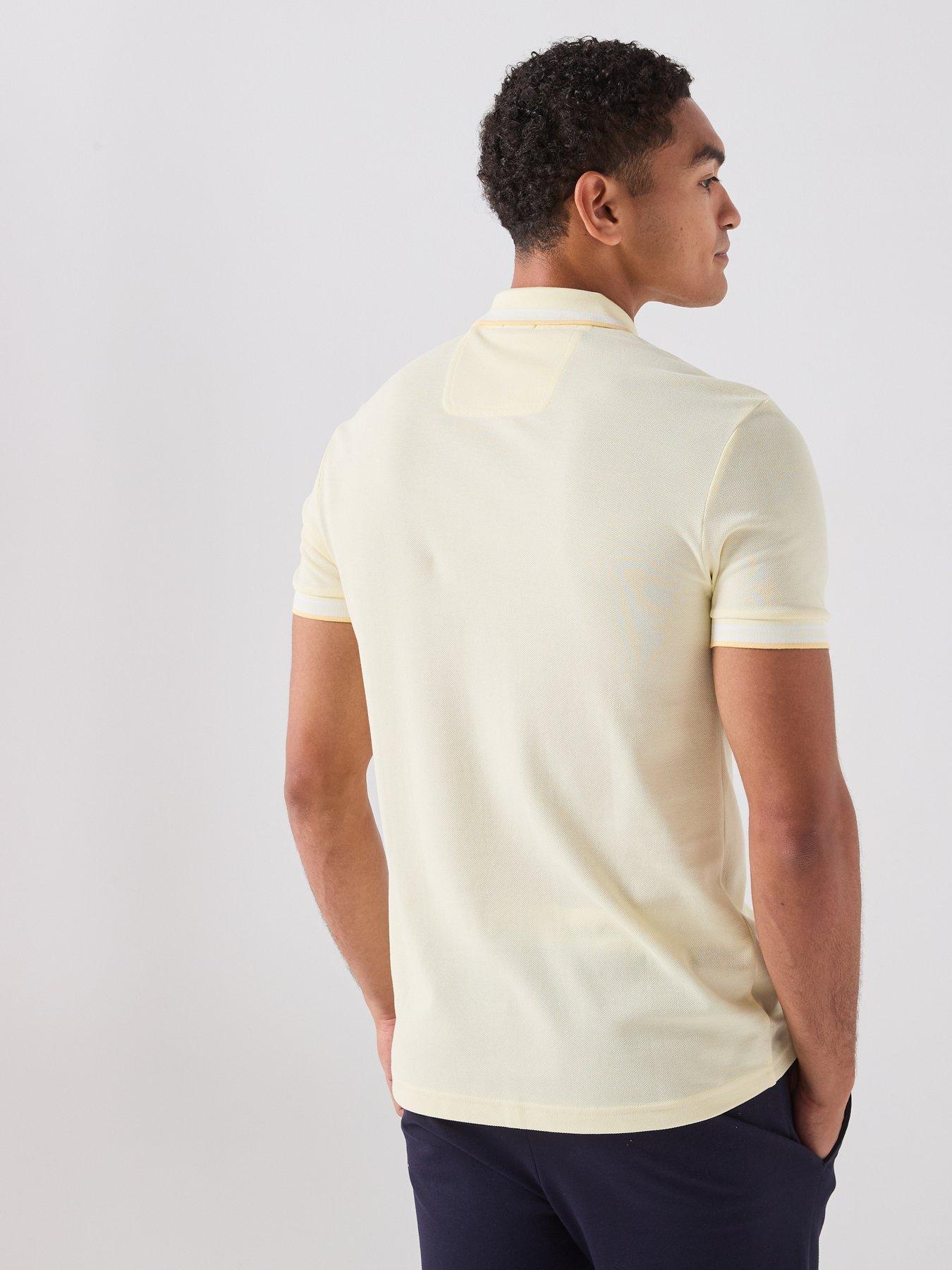 Image 2 of 6 of BOSS Paddy Regular Fit Tipping Polo Shirt - Yellow